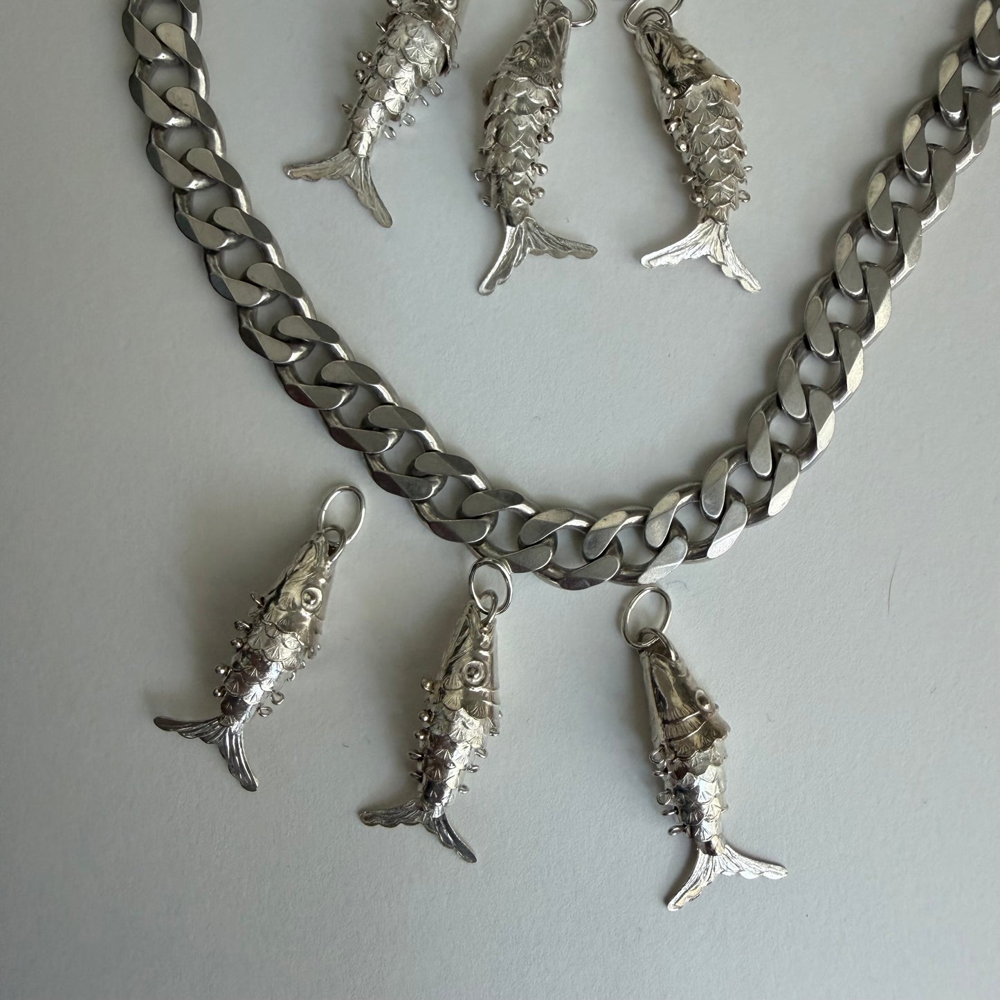 T H I S  or T H A T // charming possibilities / sterling silver curb chains and wiggle fish