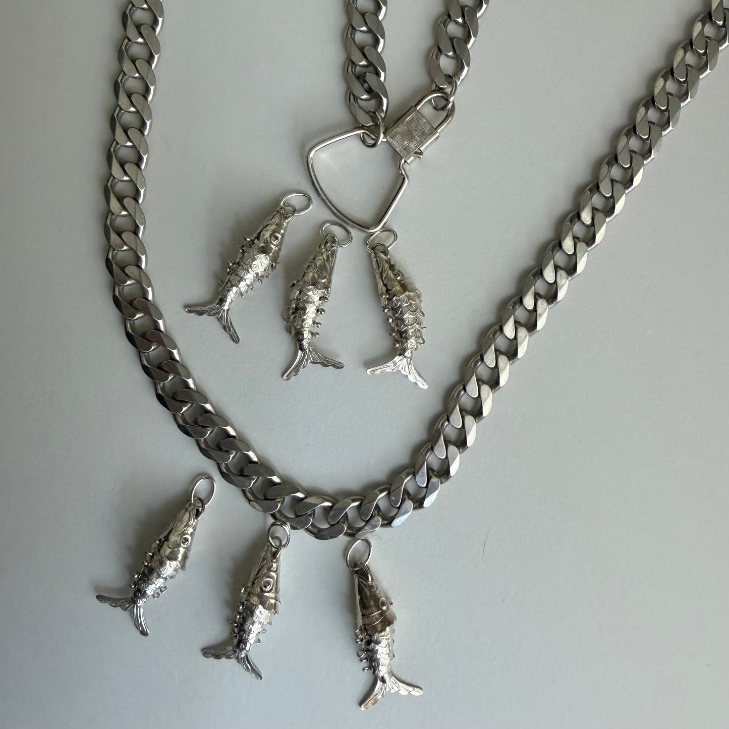 T H I S  or T H A T // charming possibilities / sterling silver curb chains and wiggle fish