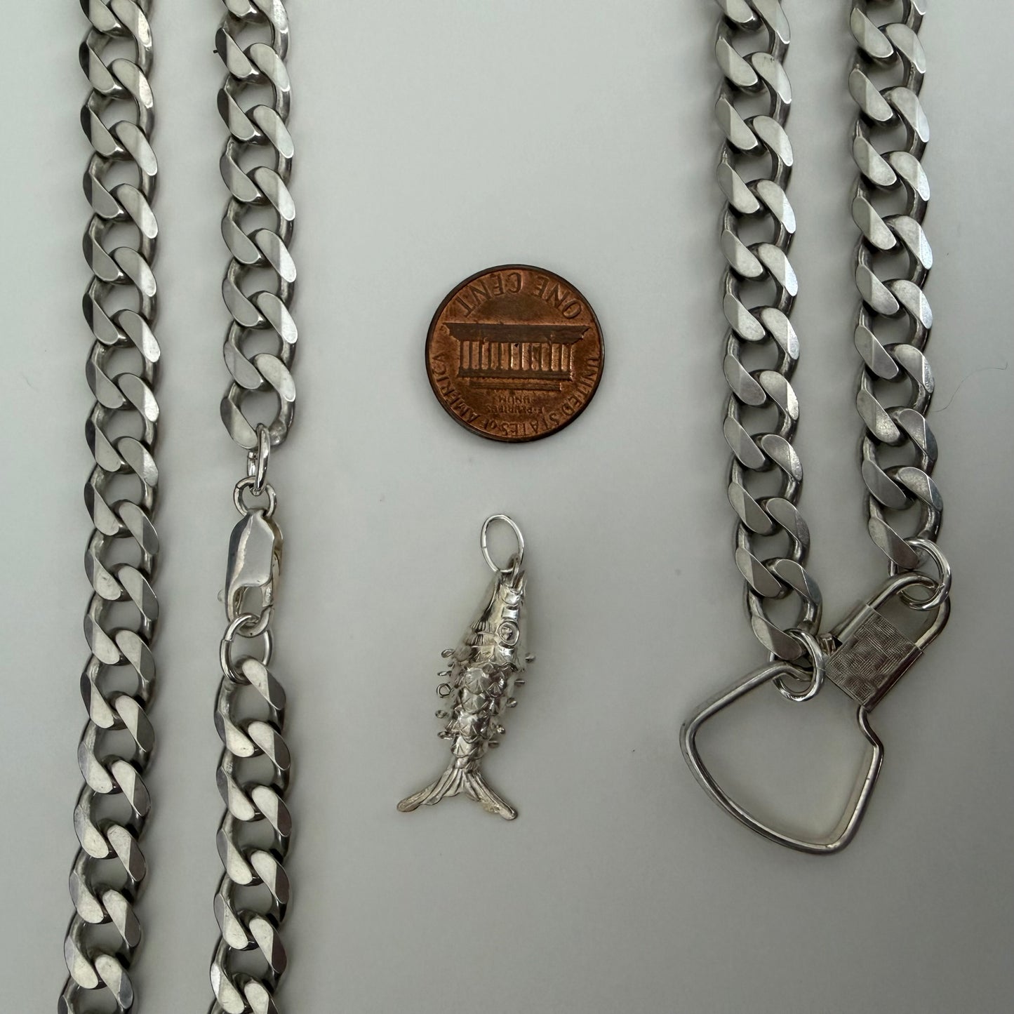 T H I S  or T H A T // charming possibilities / sterling silver curb chains and wiggle fish