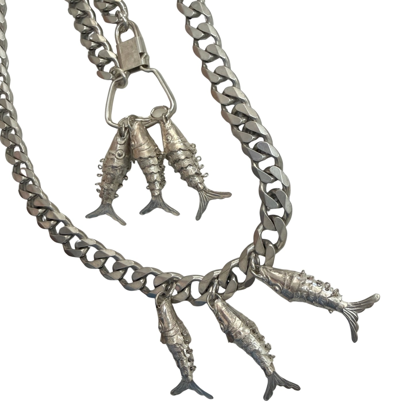 T H I S  or T H A T // charming possibilities / sterling silver curb chains and wiggle fish