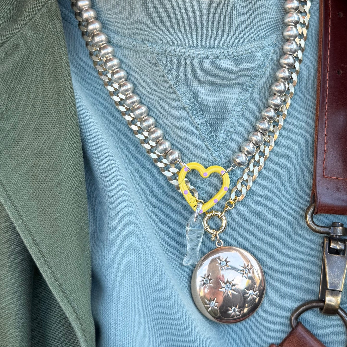 reimagined V I N T A G E // craft and crafty / re-worked sterling silver bench bead chain / 18.5", 56.7g