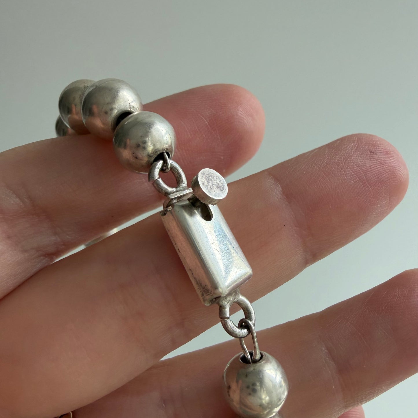 reimagined V I N T A G E // craft and crafty / re-worked sterling silver bench bead chain / 18.5", 56.7g