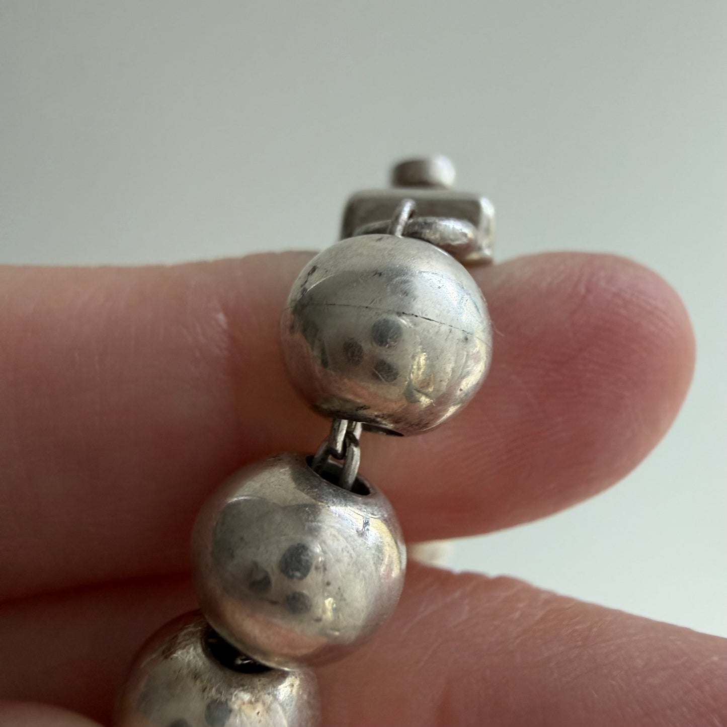 reimagined V I N T A G E // craft and crafty / re-worked sterling silver bench bead chain / 18.5", 56.7g