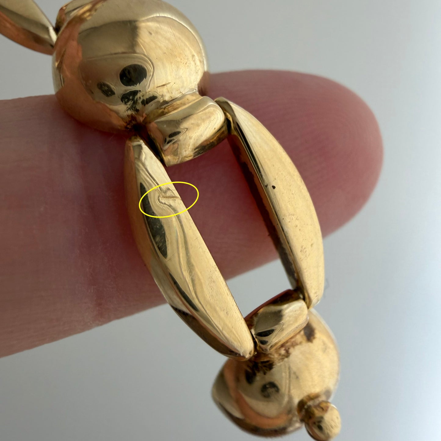 V I N T A G E // almost anchor / fancy hollow open and orb flat link bracelet / 7.5", 7.8g