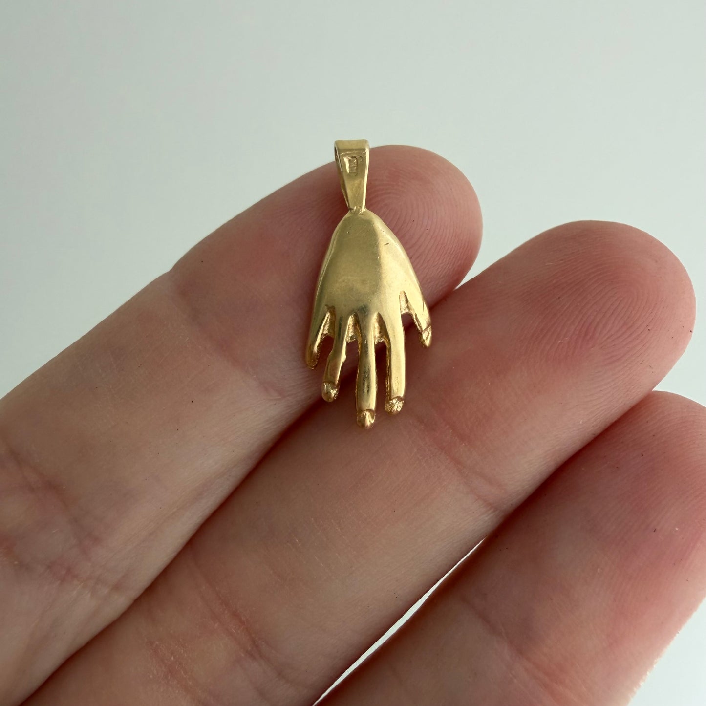 E S T A T E //  in your palm / 14k yellow gold double sided hamsa palm with sun or Star of David / a pendant