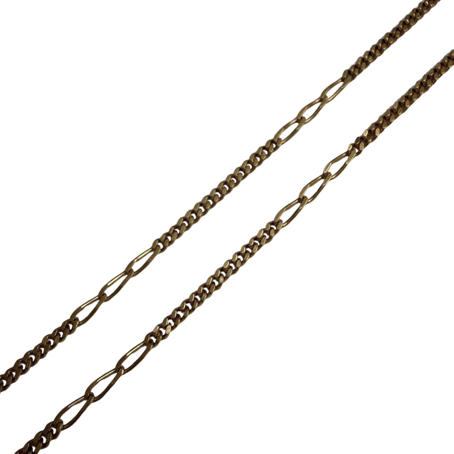 V I N T A G E // in threes / 9k fancy figaro link chain / 22", 3.7g