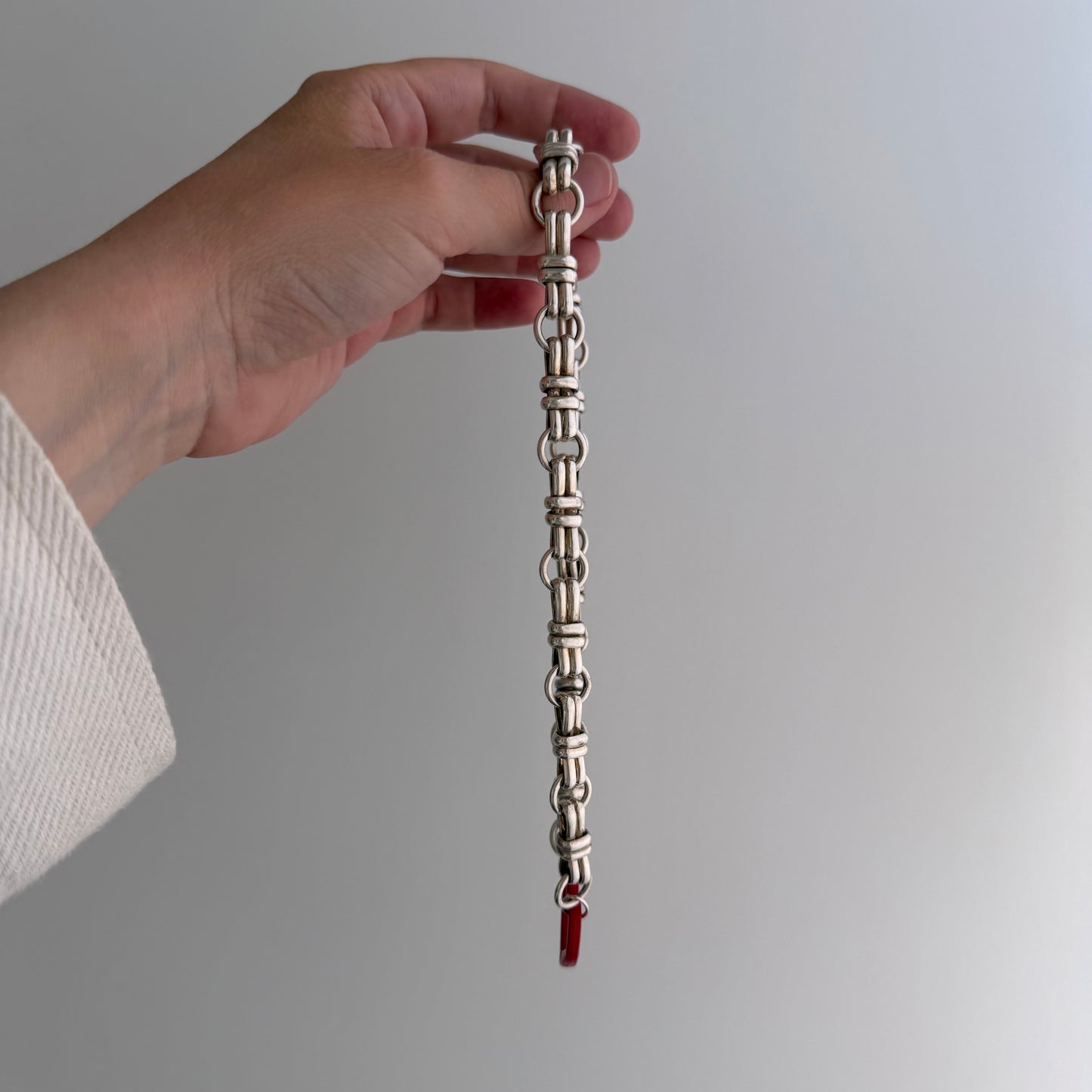 reimagined V I N T A G E // craft and crafty / re-worked sterling silver fancy trombone link necklace / 16.75", 37.9g