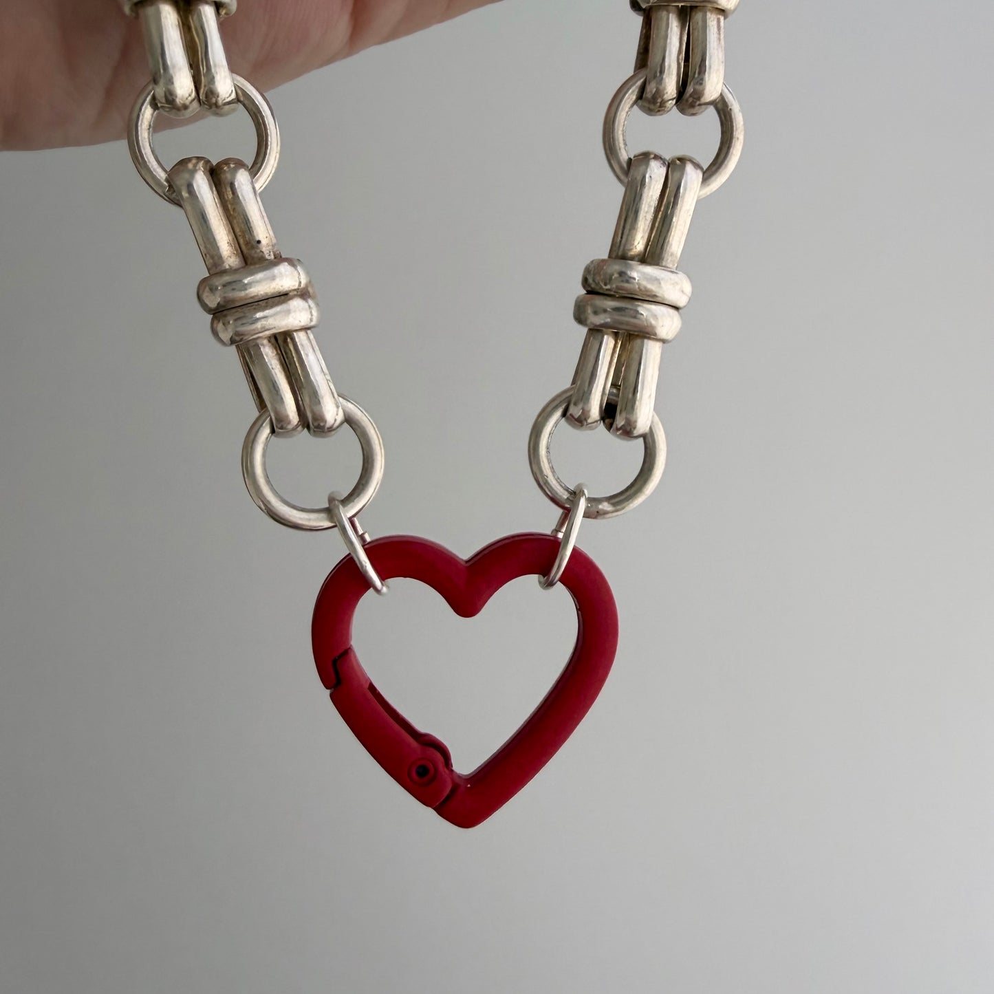 reimagined V I N T A G E // craft and crafty / re-worked sterling silver fancy trombone link necklace / 16.75", 37.9g