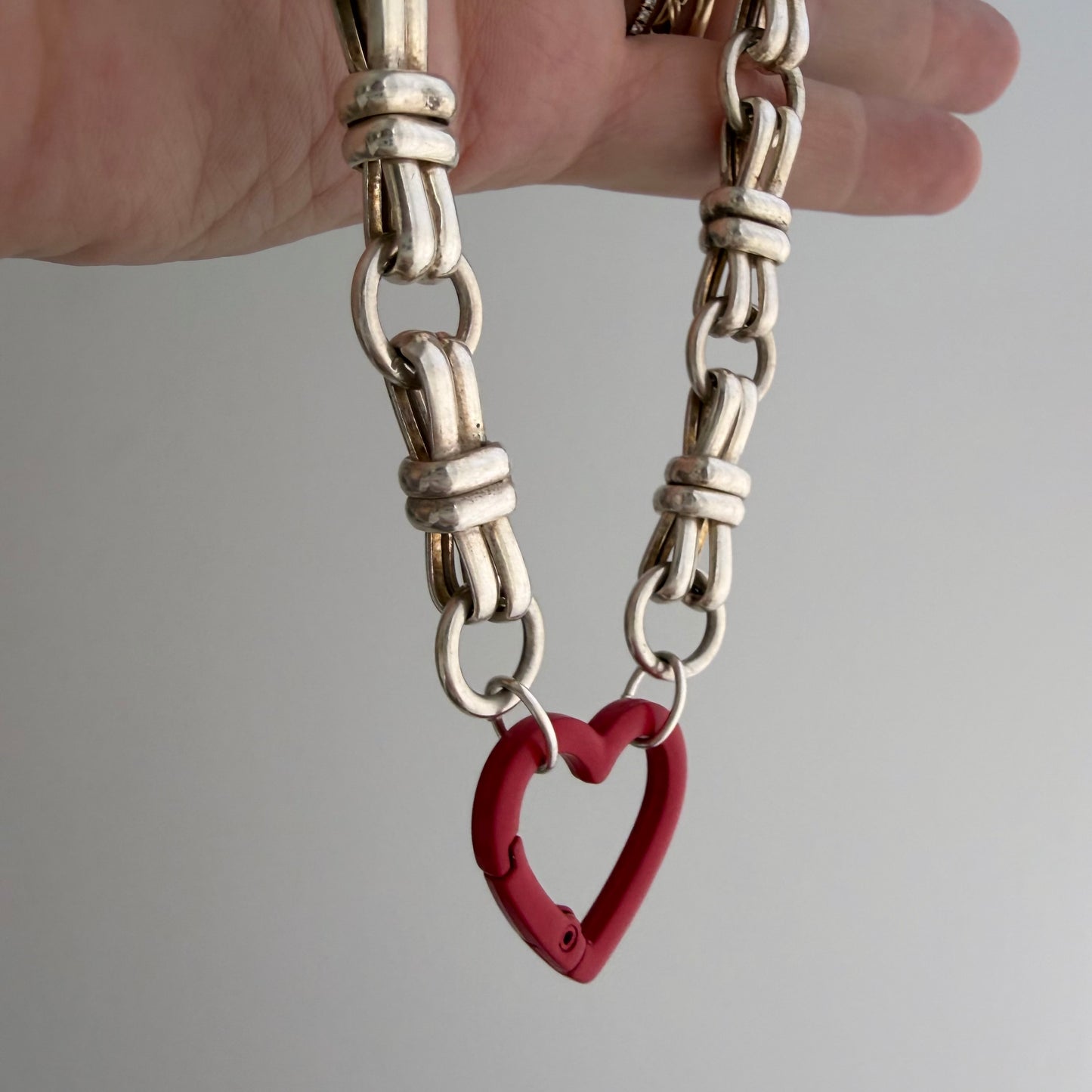 reimagined V I N T A G E // craft and crafty / re-worked sterling silver fancy trombone link necklace / 16.75", 37.9g