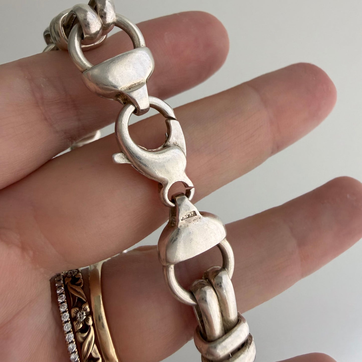 reimagined V I N T A G E // craft and crafty / re-worked sterling silver fancy trombone link necklace / 16.75", 37.9g