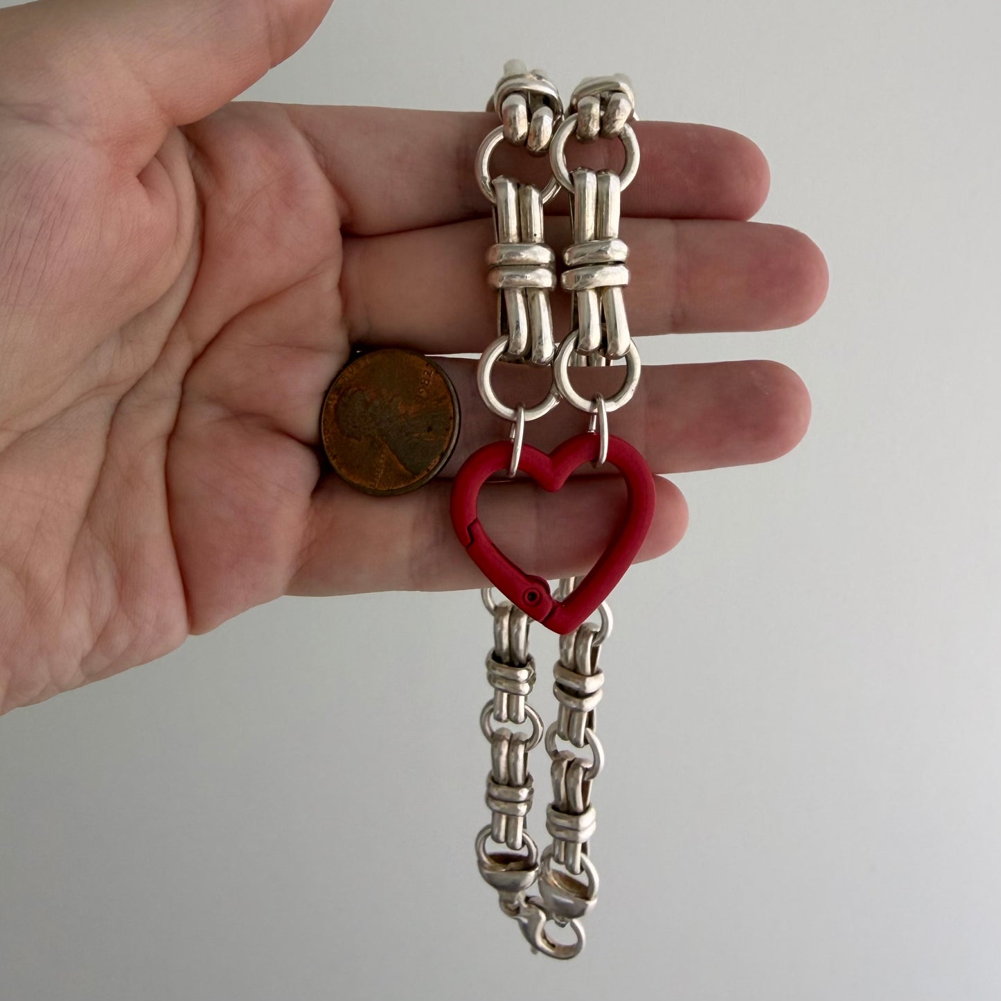 reimagined V I N T A G E // craft and crafty / re-worked sterling silver fancy trombone link necklace / 16.75", 37.9g
