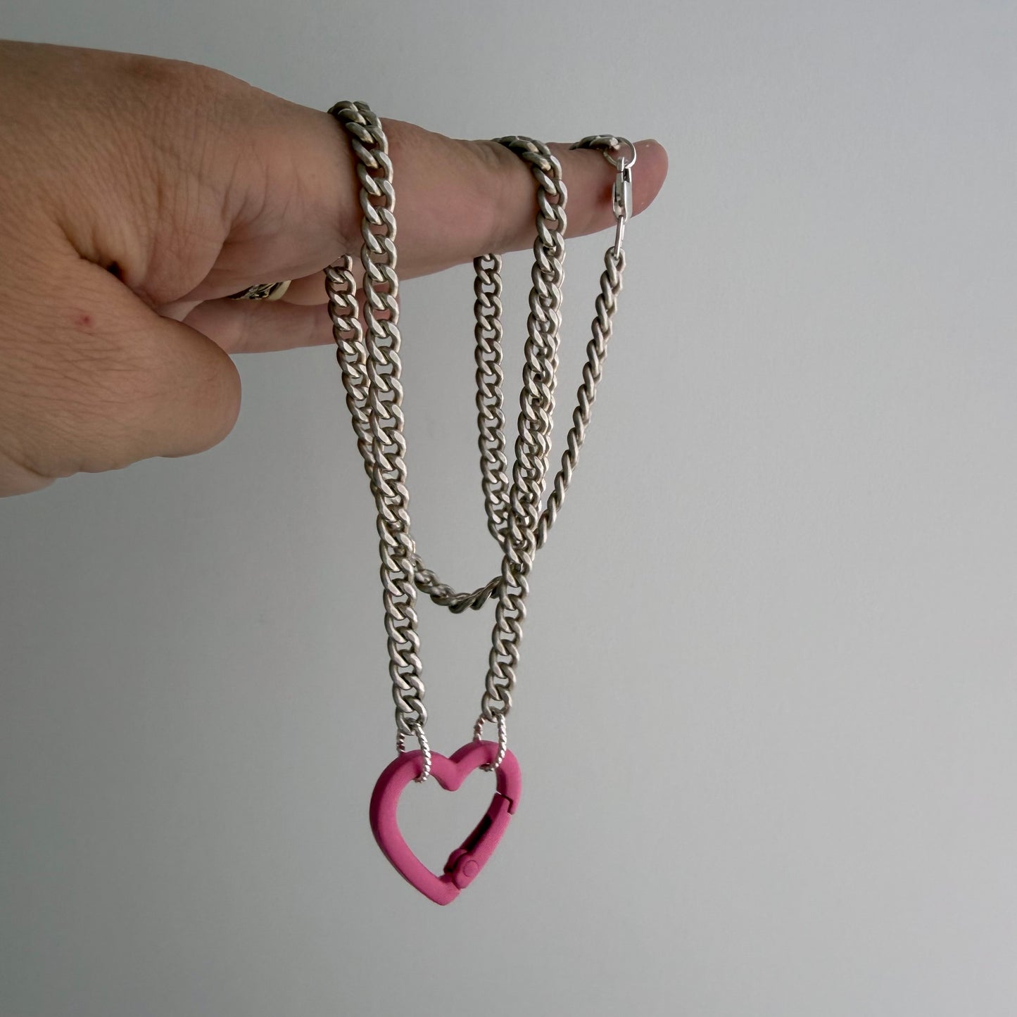 reimagined V I N T A G E // craft and crafty / re-worked sterling silver flat tight curb chain necklace / 19.5", 27.3g