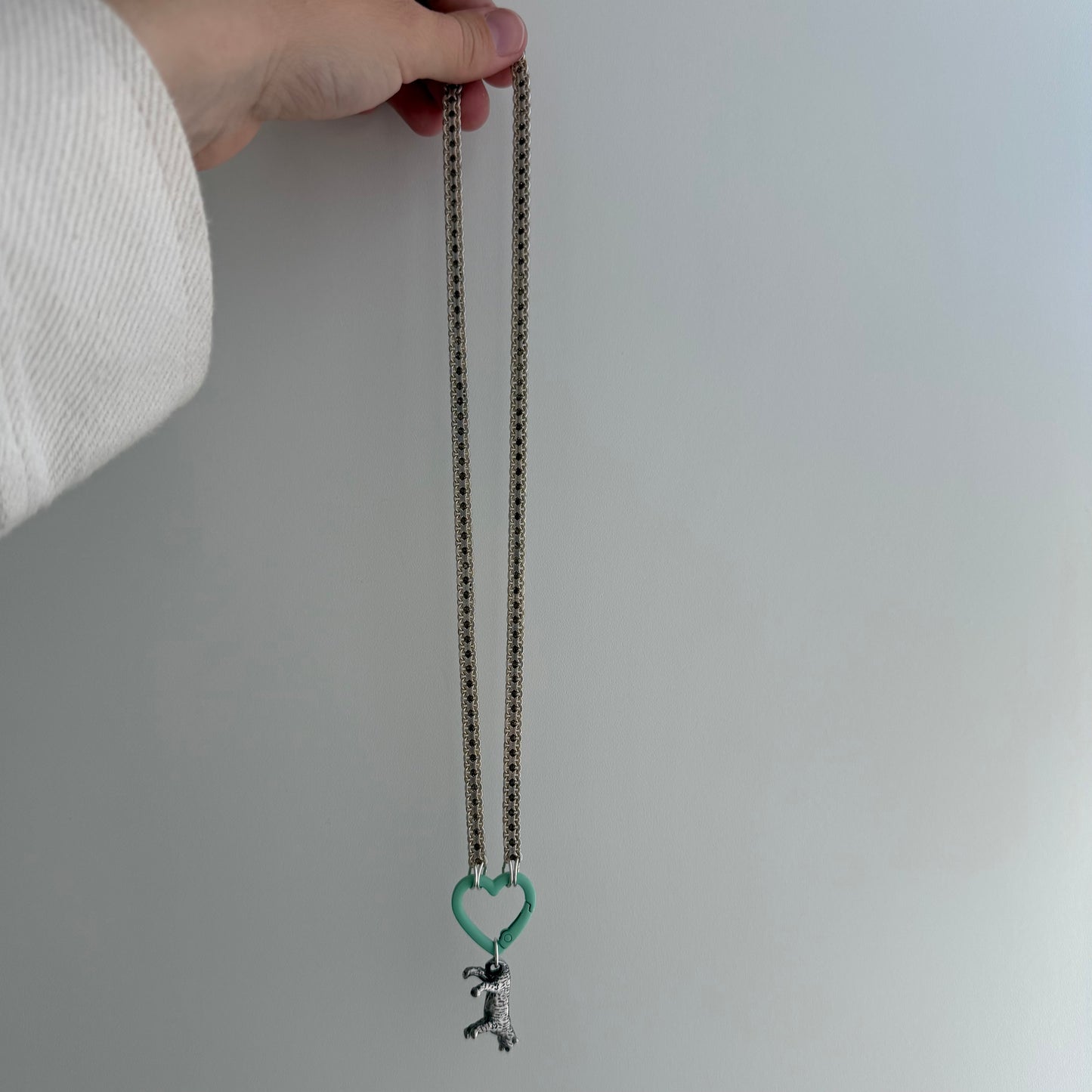 reimagined V I N T A G E // craft and crafty / re-worked sterling silver flat woven chain necklace / 20.5", 28.3g