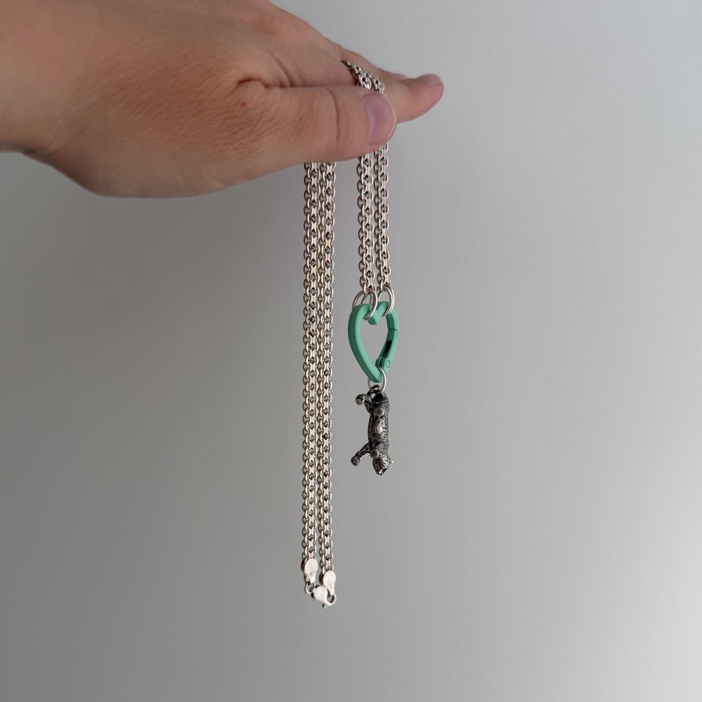 reimagined V I N T A G E // craft and crafty / re-worked sterling silver flat woven chain necklace / 20.5", 28.3g