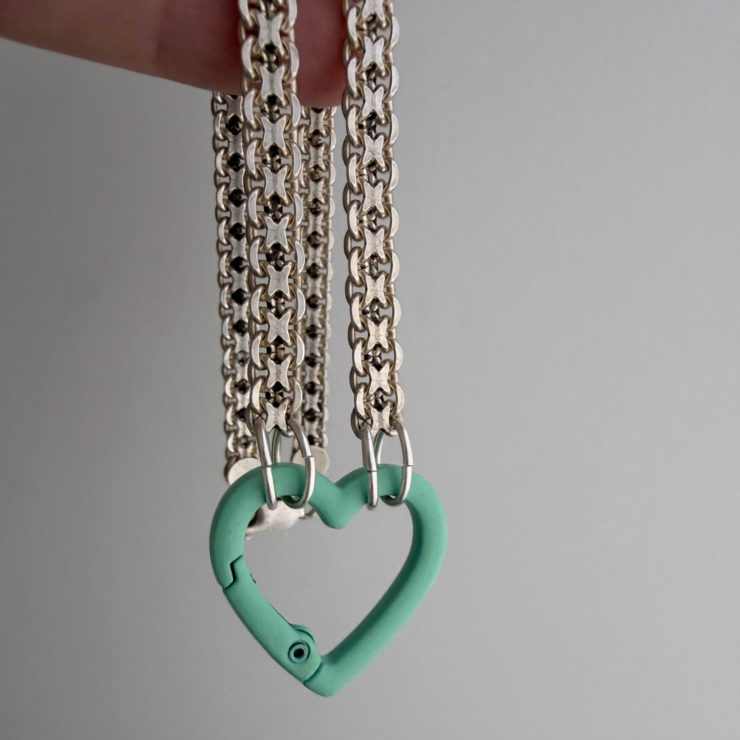 reimagined V I N T A G E // craft and crafty / re-worked sterling silver flat woven chain necklace / 20.5", 28.3g