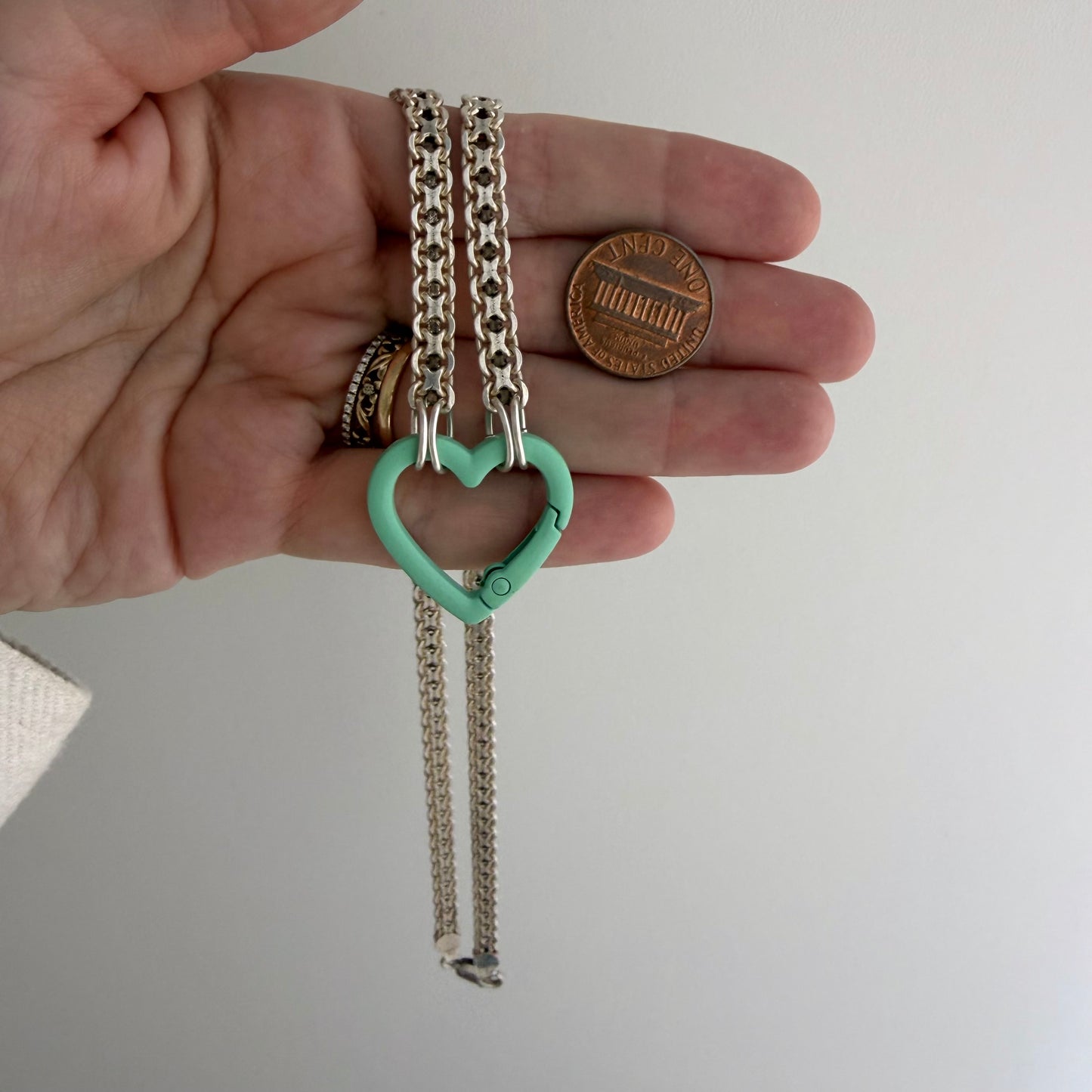 reimagined V I N T A G E // craft and crafty / re-worked sterling silver flat woven chain necklace / 20.5", 28.3g