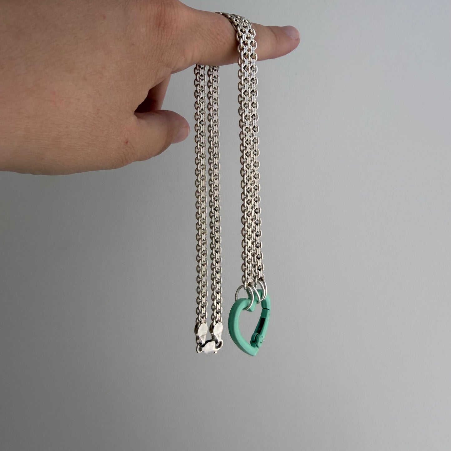 reimagined V I N T A G E // craft and crafty / re-worked sterling silver flat woven chain necklace / 20.5", 28.3g