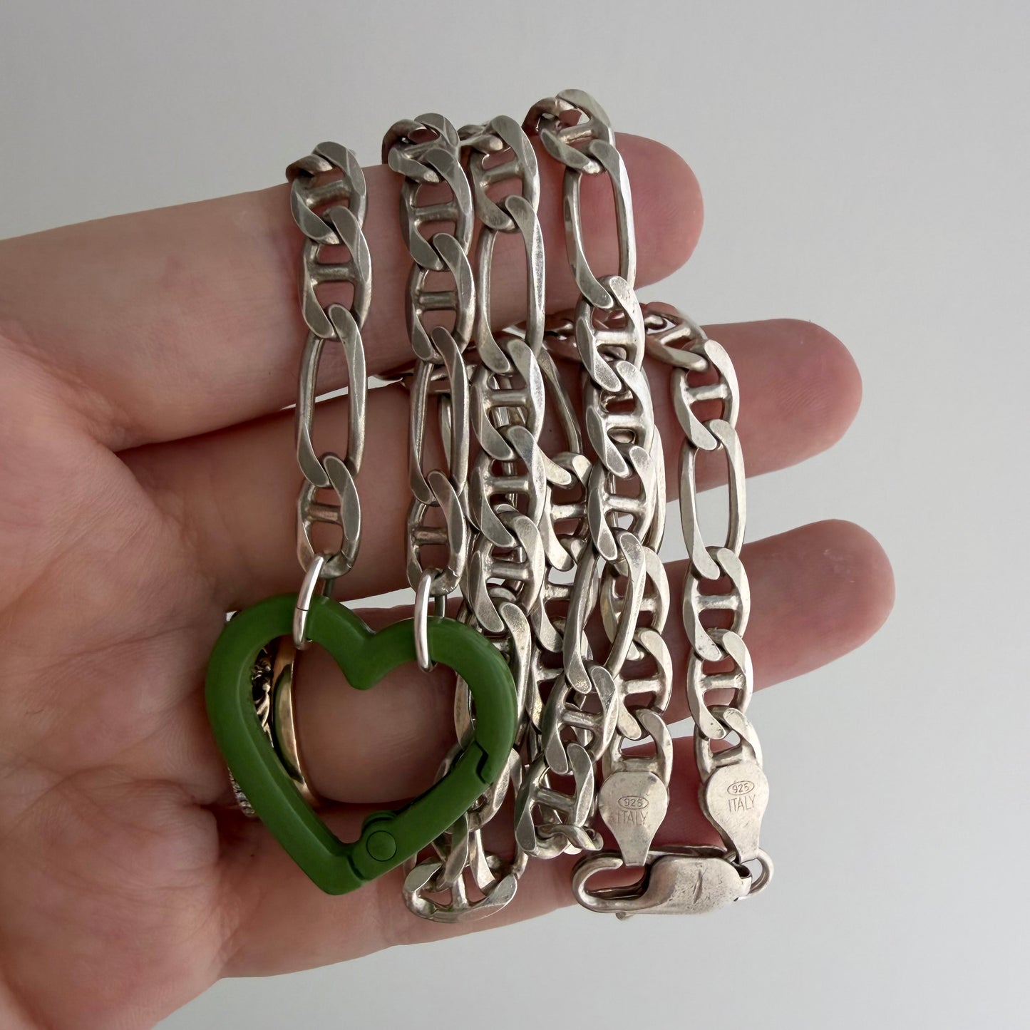 reimagined V I N T A G E // craft and crafty / re-worked sterling silver flat figamariner chain necklace / 22.5", 26.7g