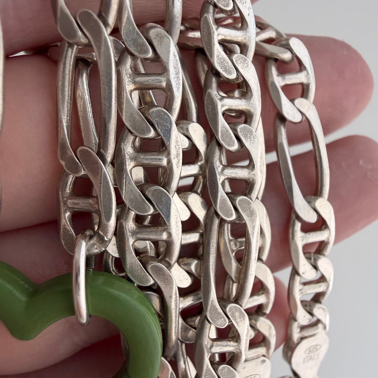 reimagined V I N T A G E // craft and crafty / re-worked sterling silver flat figamariner chain necklace / 22.5", 26.7g