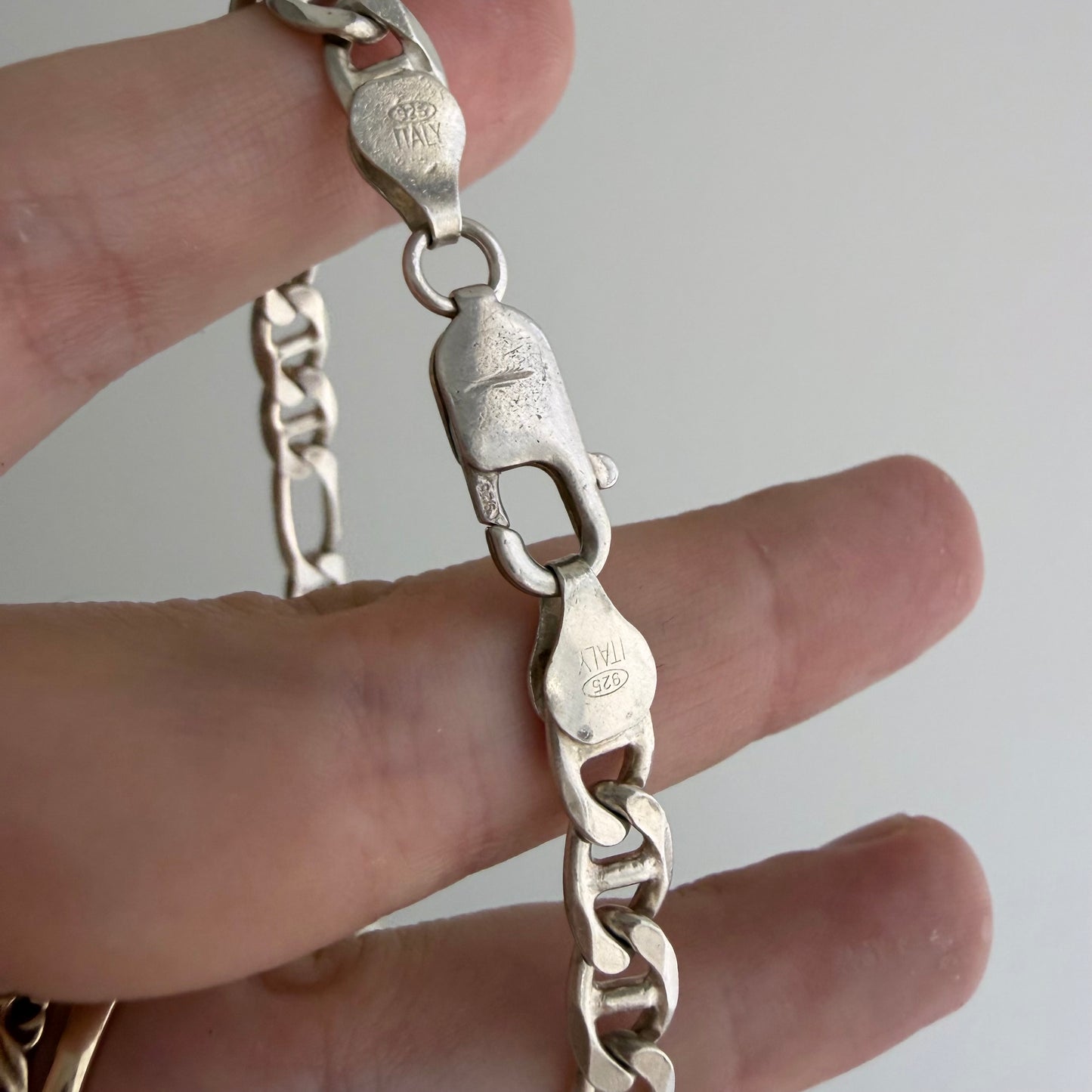 reimagined V I N T A G E // craft and crafty / re-worked sterling silver flat figamariner chain necklace / 22.5", 26.7g