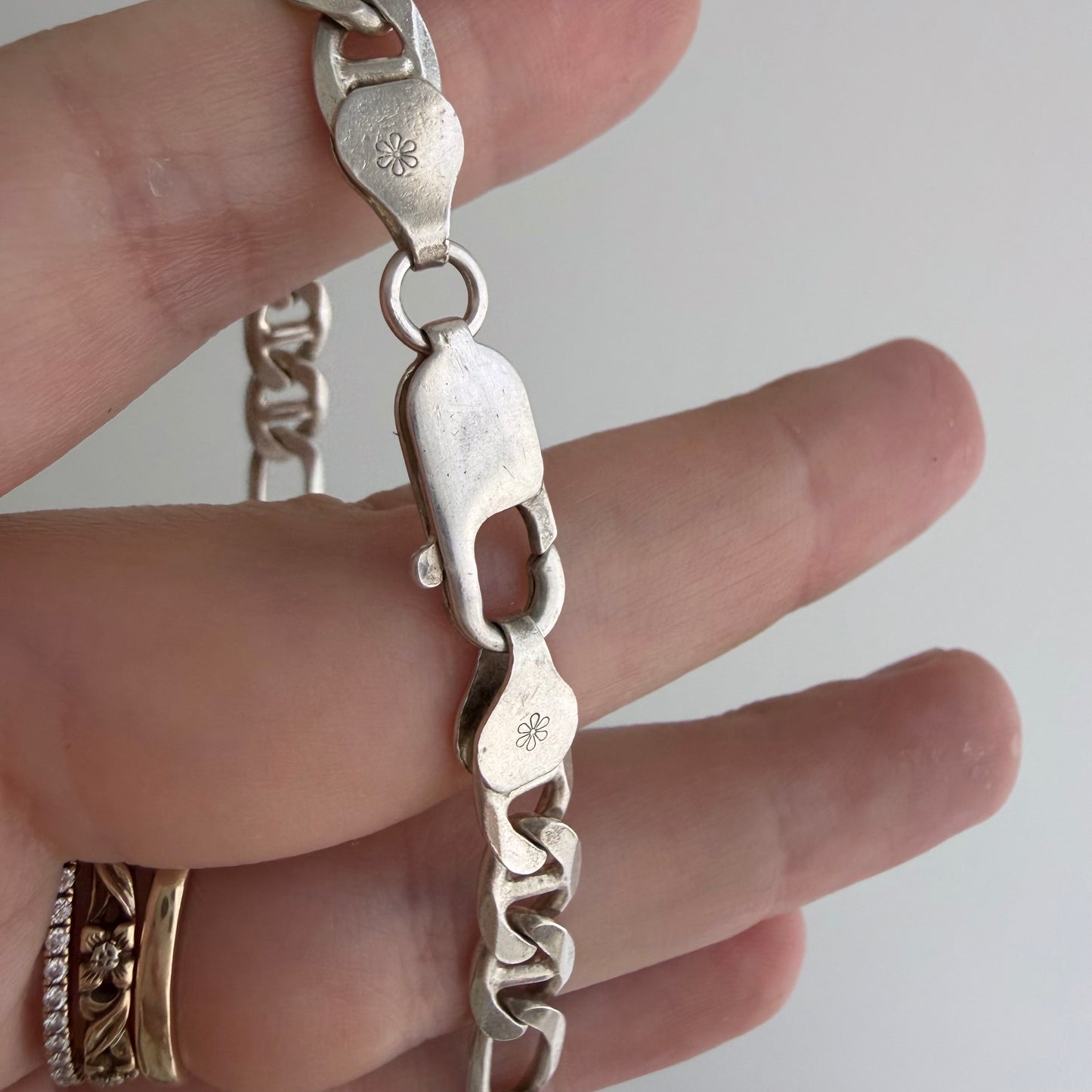reimagined V I N T A G E // craft and crafty / re-worked sterling silver flat figamariner chain necklace / 22.5", 26.7g