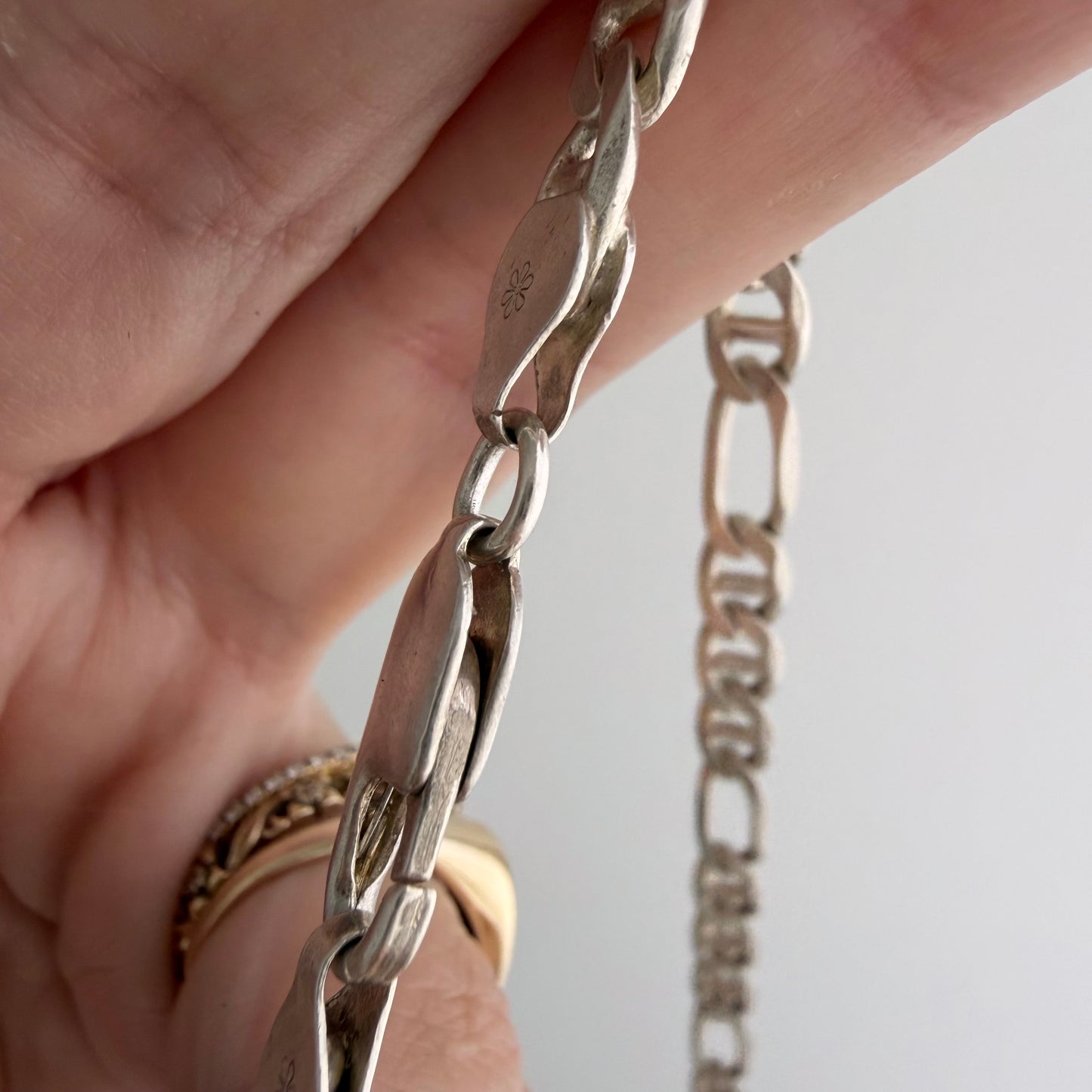 reimagined V I N T A G E // craft and crafty / re-worked sterling silver flat figamariner chain necklace / 22.5", 26.7g