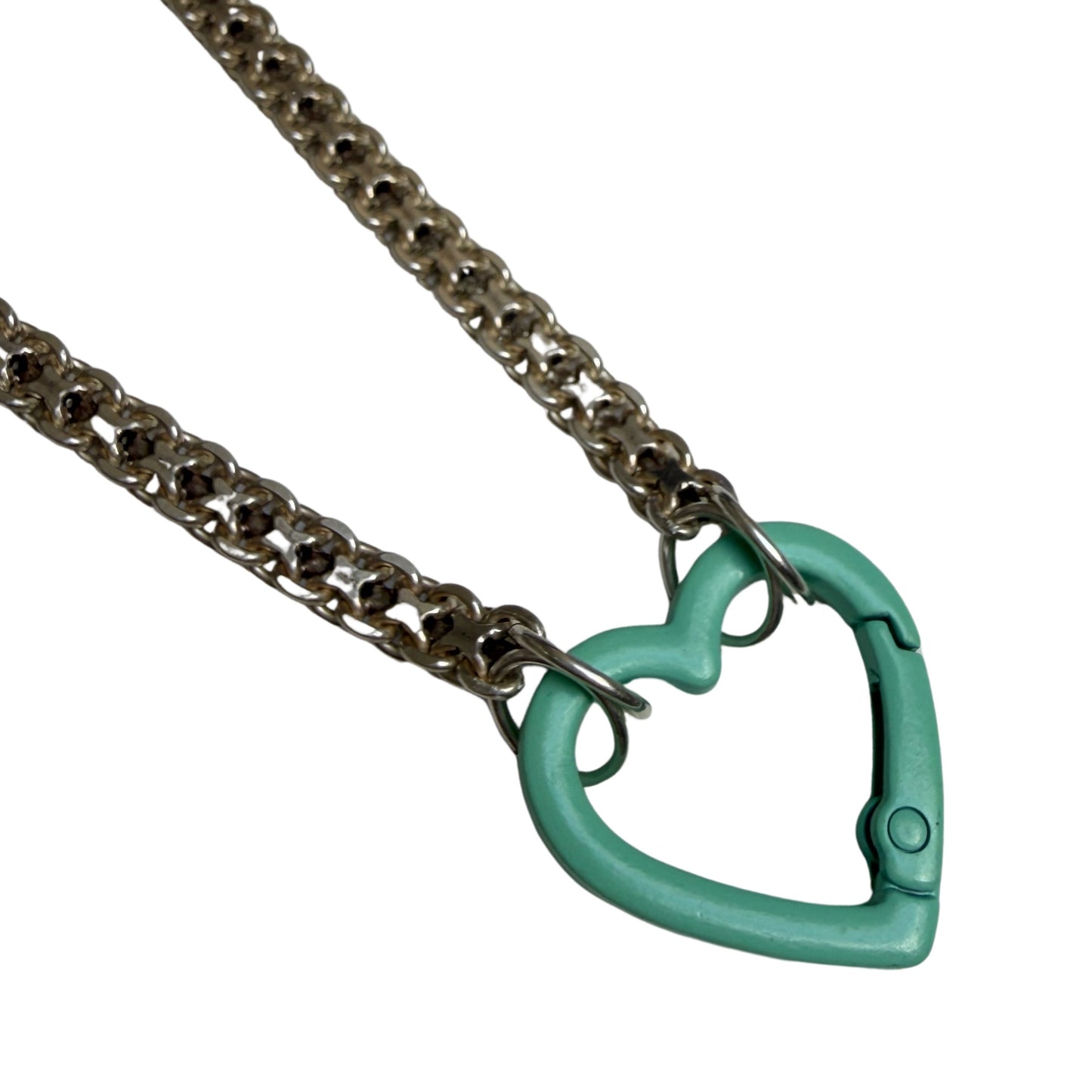 reimagined V I N T A G E // craft and crafty / re-worked sterling silver flat woven chain necklace / 20.5", 28.3g