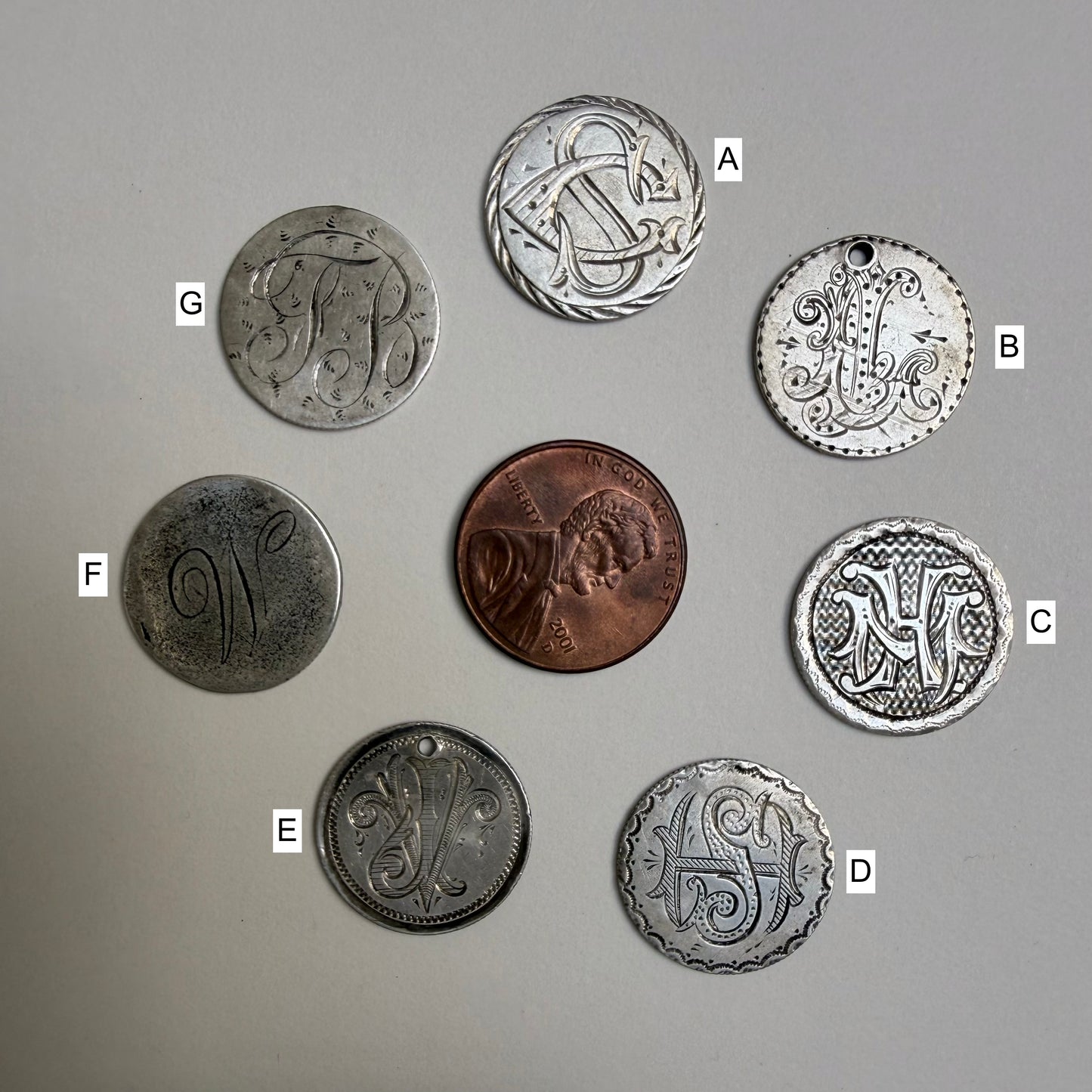 A N T I Q U E // love tokens / 900 silver seated liberty dime Victorian era love tokens