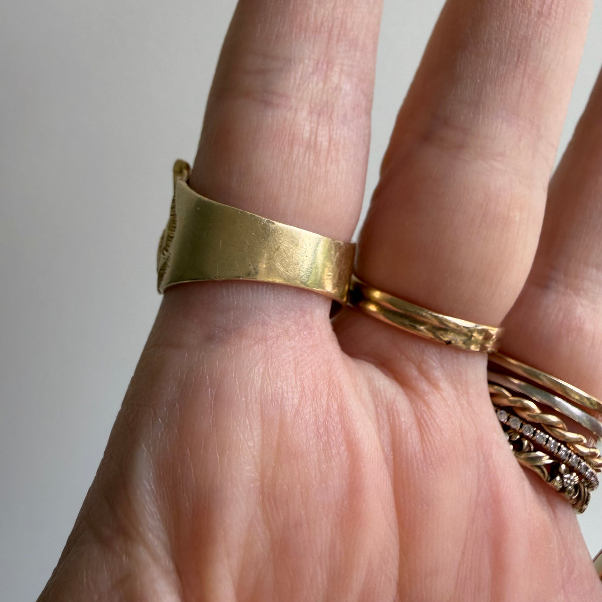 reworked V I N T A G E // a tiger's treat / 14k tiger face with new natural diamonds / size 6.5-ish