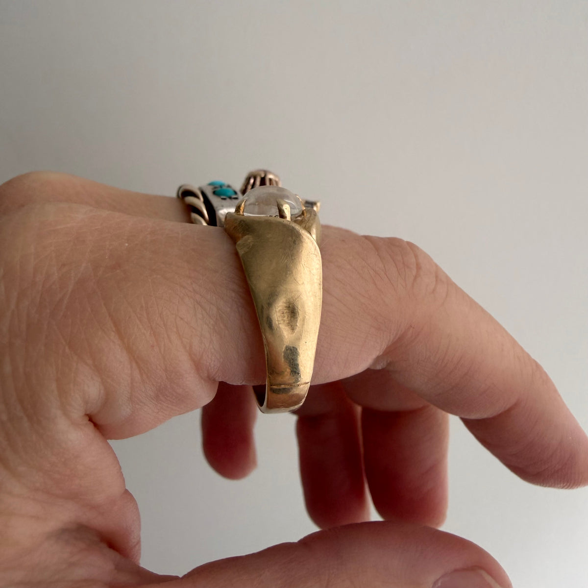 reworked V I N T A G E // clear eyed / 10k and clear quartz ring / size 9.75
