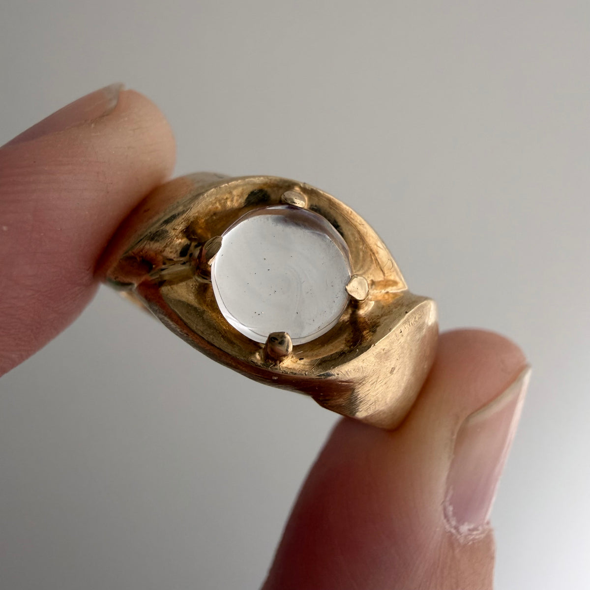 reworked V I N T A G E // clear eyed / 10k and clear quartz ring / size 9.75