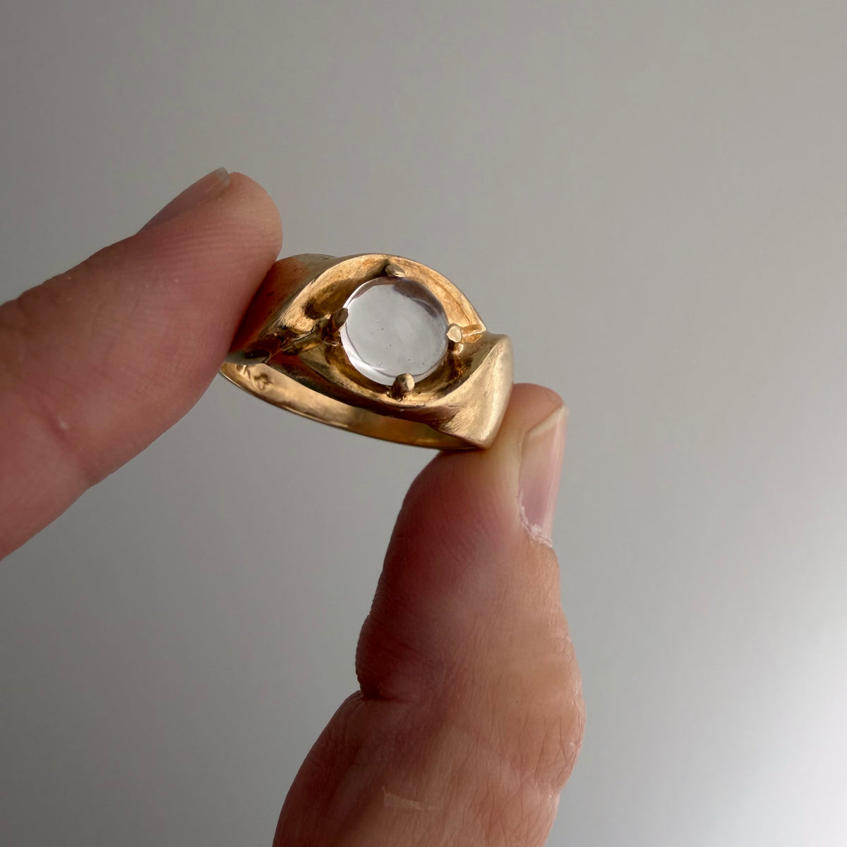 reworked V I N T A G E // clear eyed / 10k and clear quartz ring / size 9.75