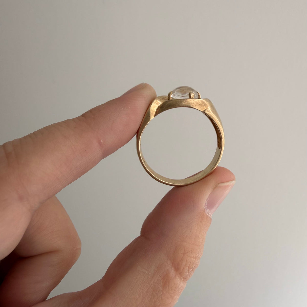 reworked V I N T A G E // clear eyed / 10k and clear quartz ring / size 9.75