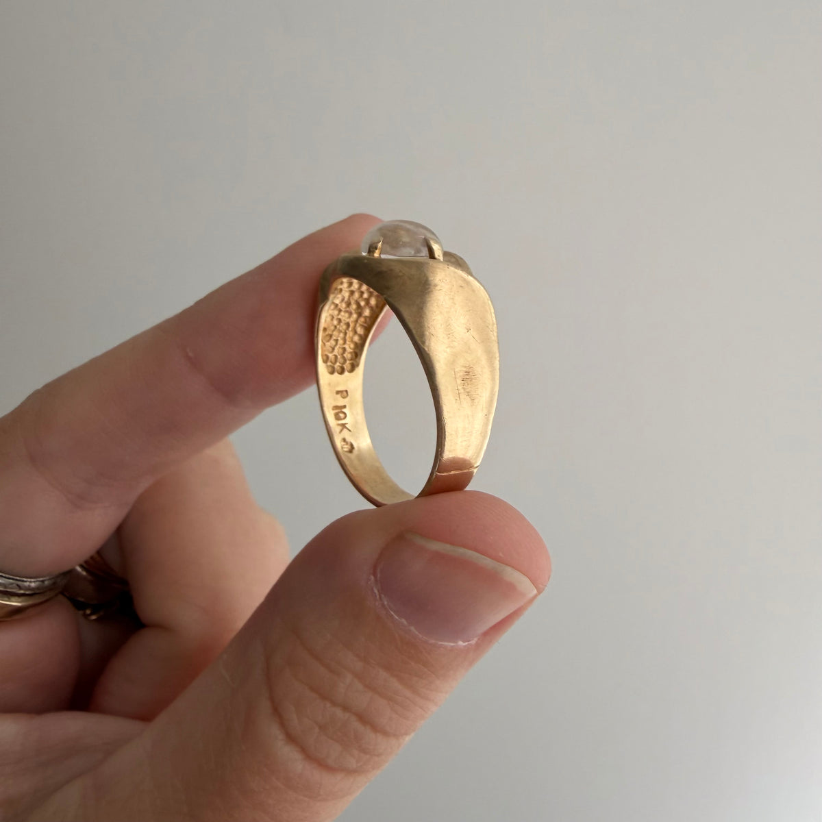 reworked V I N T A G E // clear eyed / 10k and clear quartz ring / size 9.75