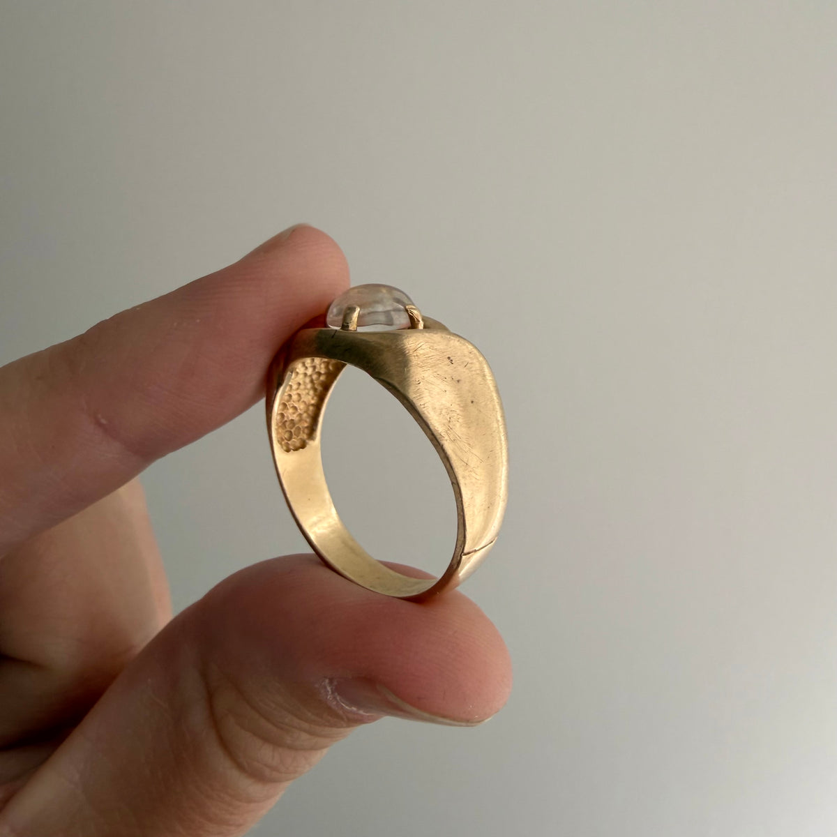 reworked V I N T A G E // clear eyed / 10k and clear quartz ring / size 9.75