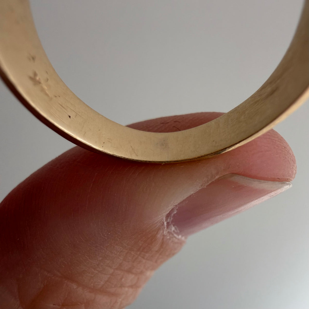 V I N T A G E // la luna / two tone 14k diamond cluster signet / size 7