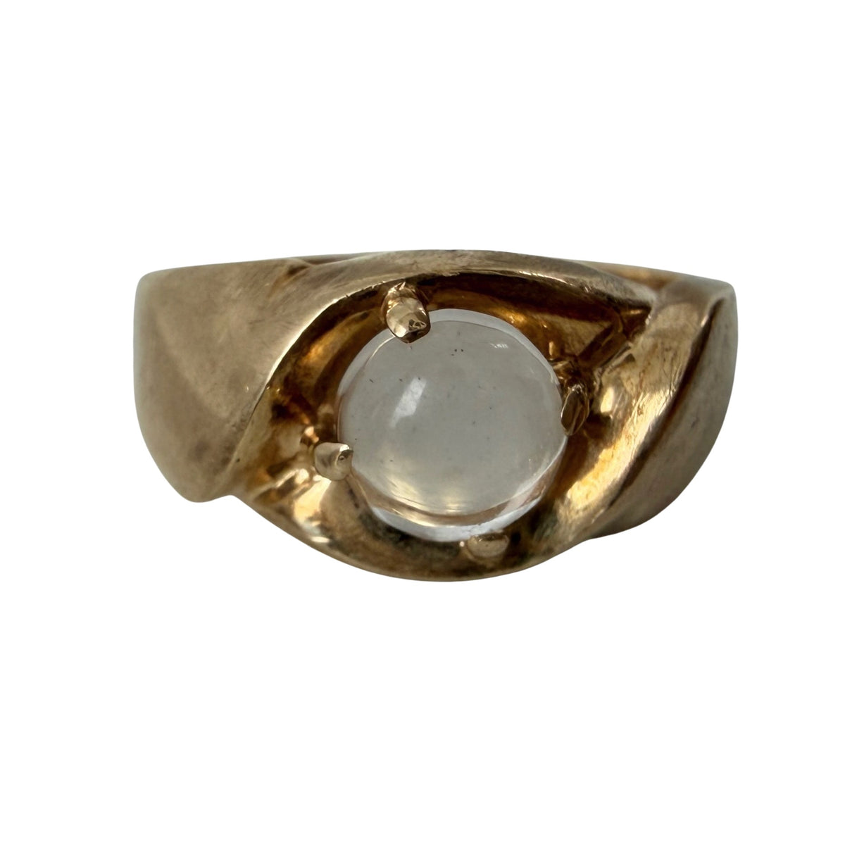 reworked V I N T A G E // clear eyed / 10k and clear quartz ring / size 9.75