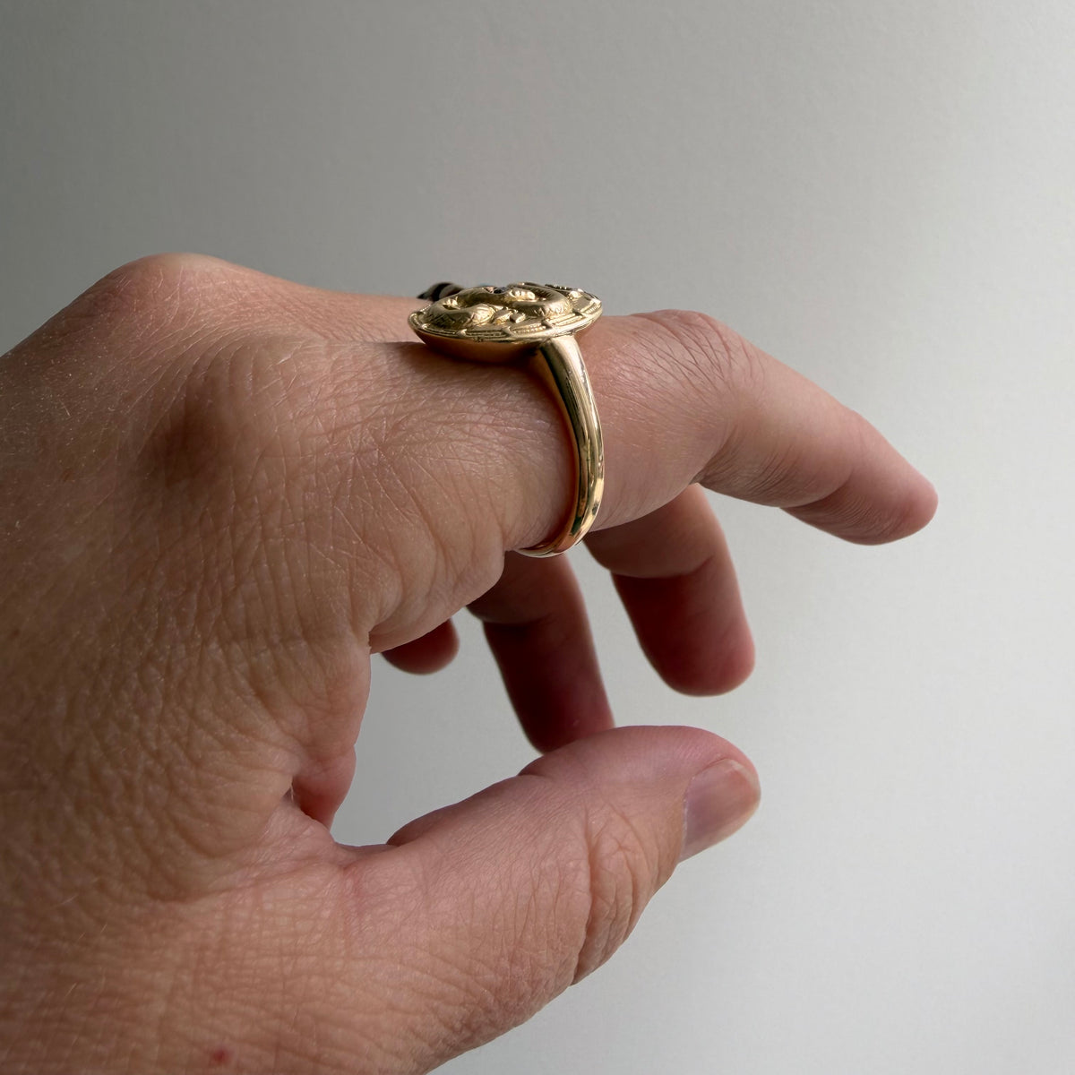 reimagined A N T I Q U E // slither through it / 14k and diamond cufflink conversion ring / size 7.25+