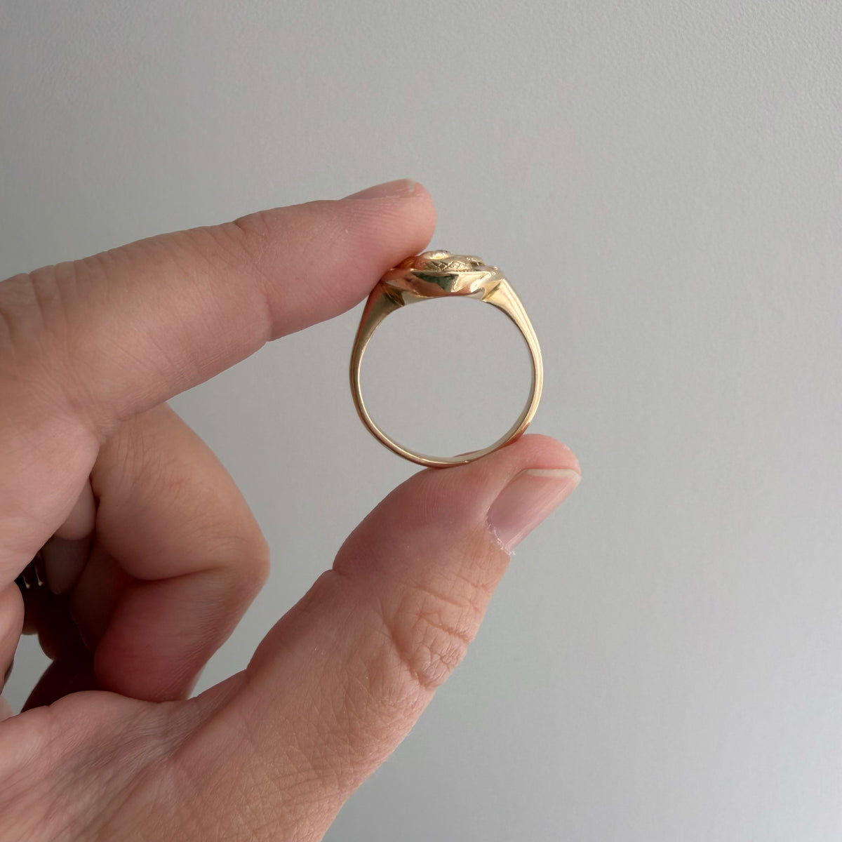 reimagined A N T I Q U E // slither through it / 14k and diamond cufflink conversion ring / size 7.25+