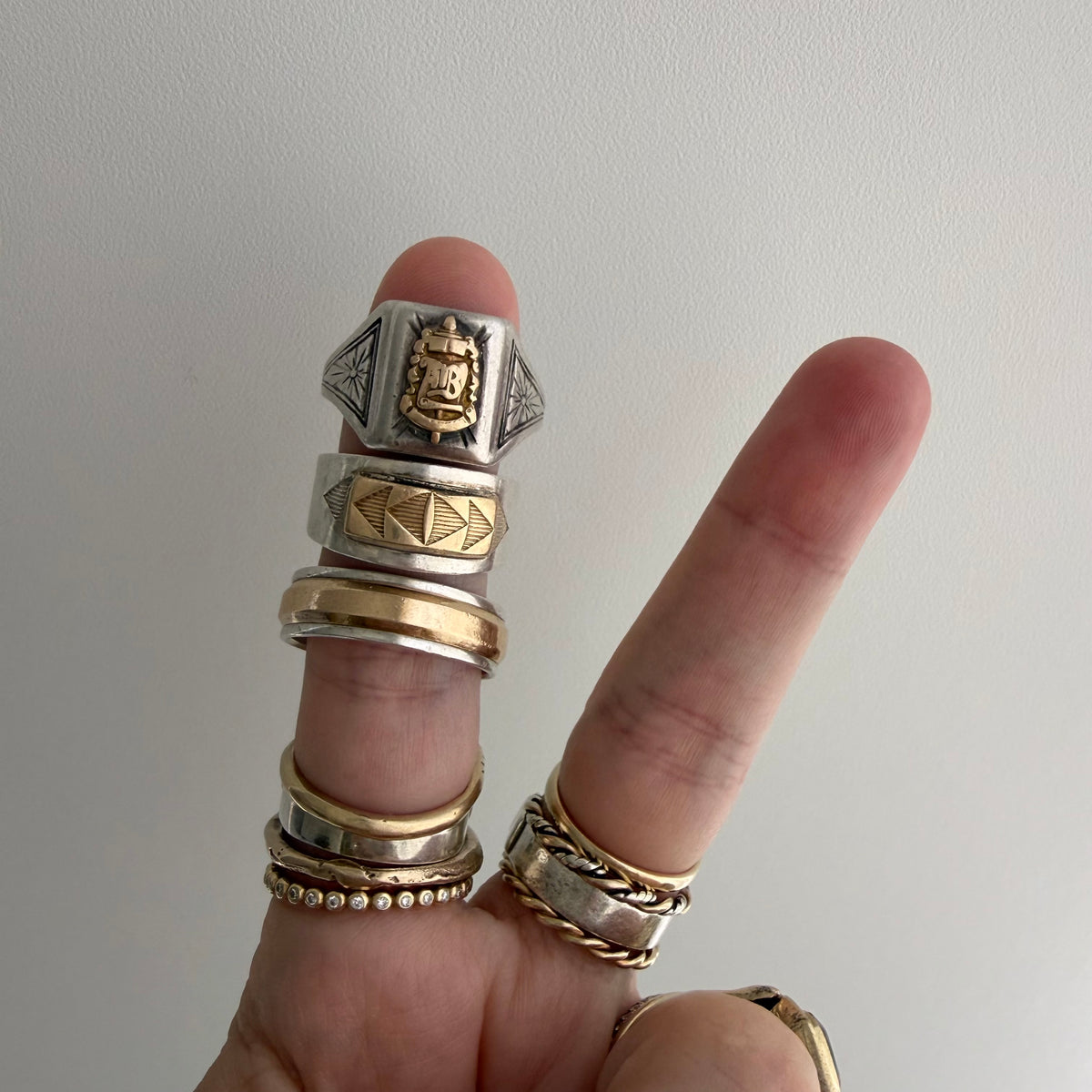 LIKE A LIVE // sterling silver rings with karat gold details