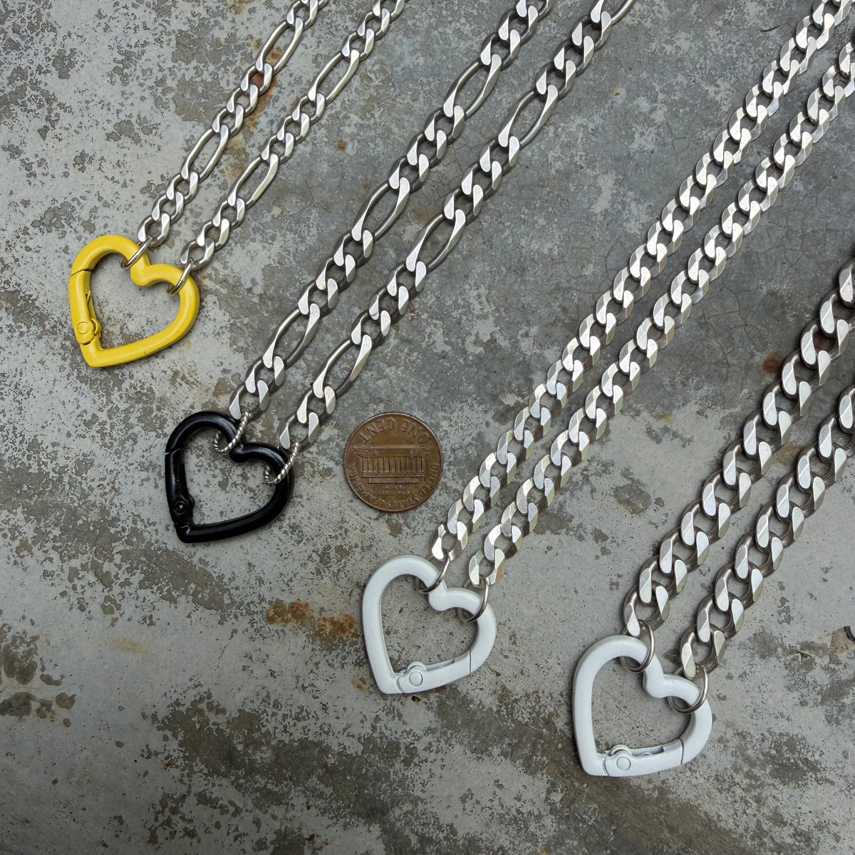 LIKE A LIVE // reworked sterling silver chains with costume carabiner charm holders