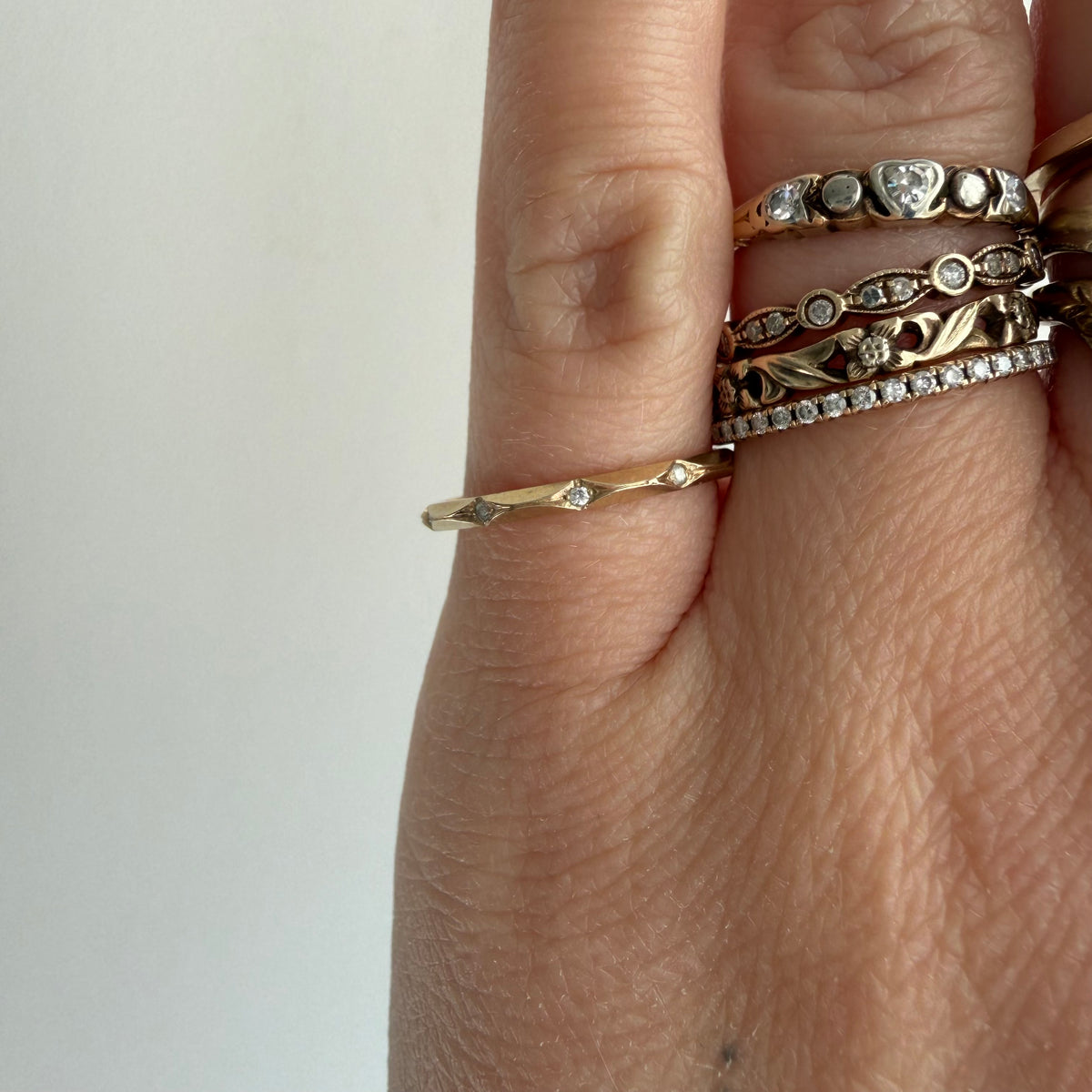 reworked A N T I Q U E // deco delight / 14k yellow gold Orange Blossom eternity band / size 5