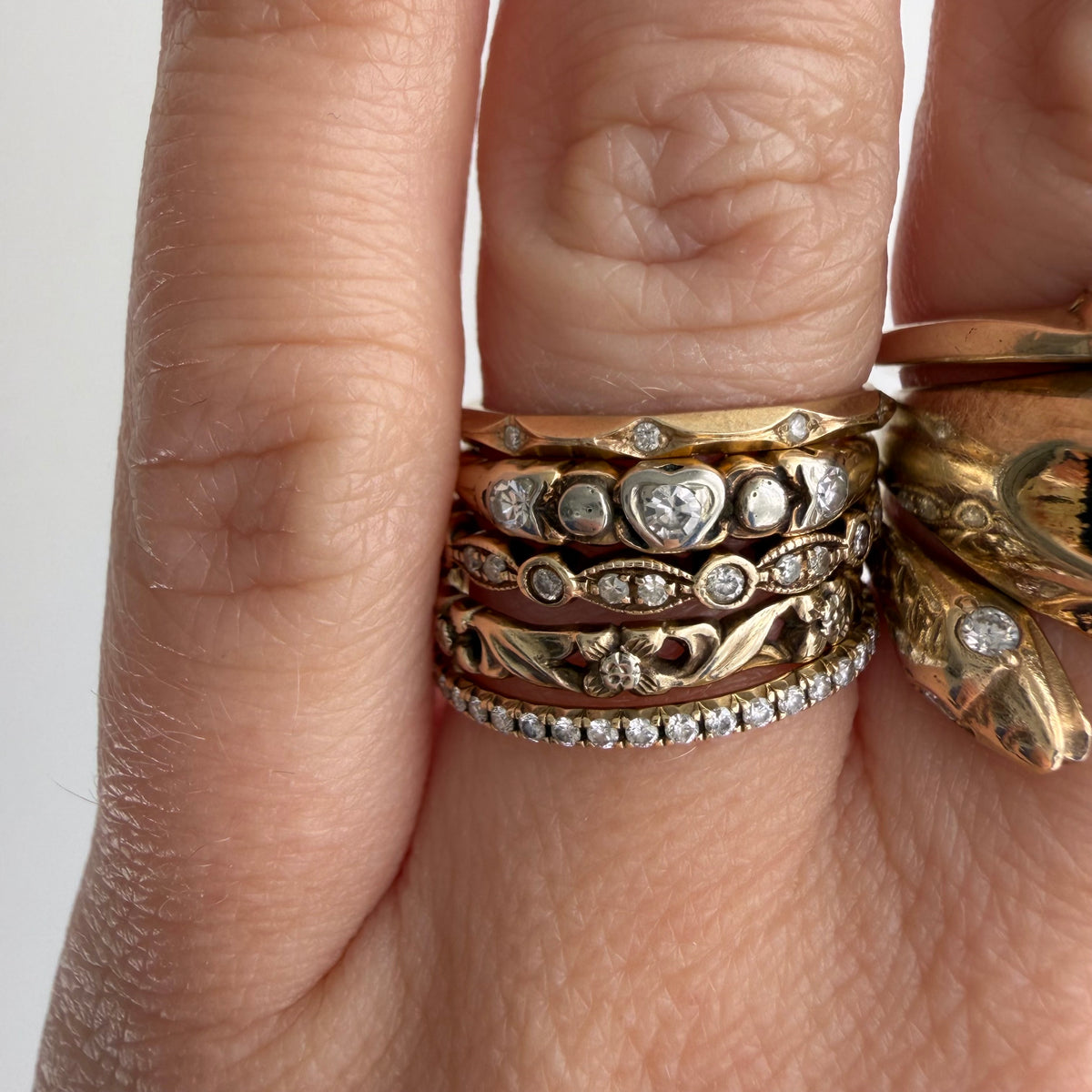 reworked A N T I Q U E // deco delight / 14k yellow gold Orange Blossom eternity band / size 5