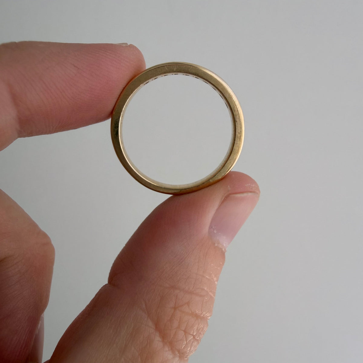 V I N T A G E // decadent sparkle / 14k yellow gold and 10 channel set diamond half eternity band / size 6.75