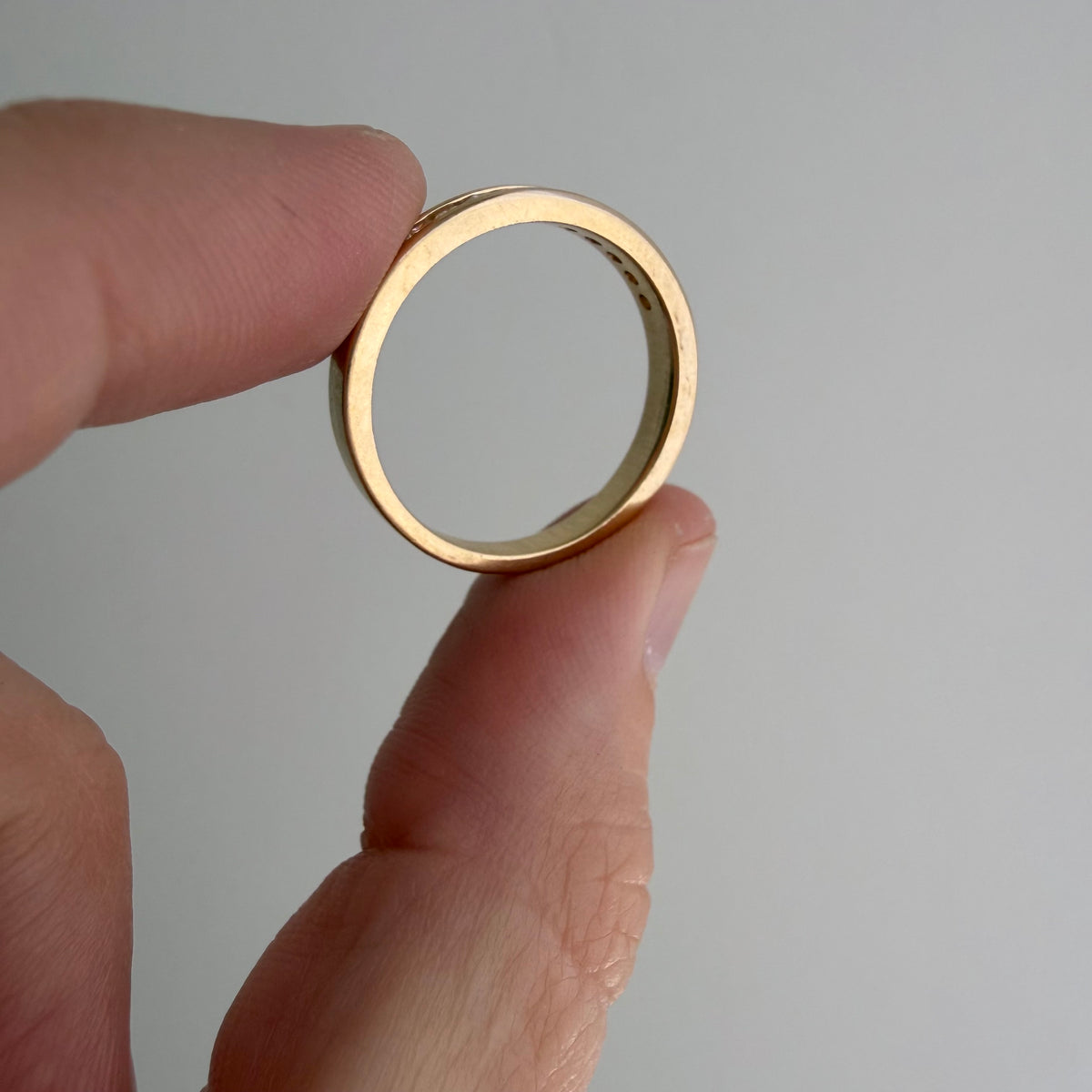 V I N T A G E // decadent sparkle / 14k yellow gold and 10 channel set diamond half eternity band / size 6.75