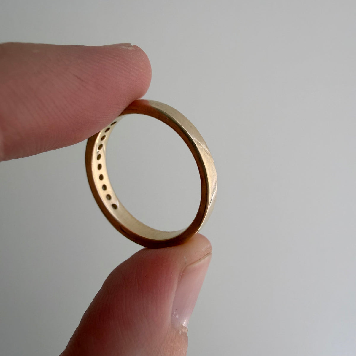 V I N T A G E // decadent sparkle / 14k yellow gold and 10 channel set diamond half eternity band / size 6.75