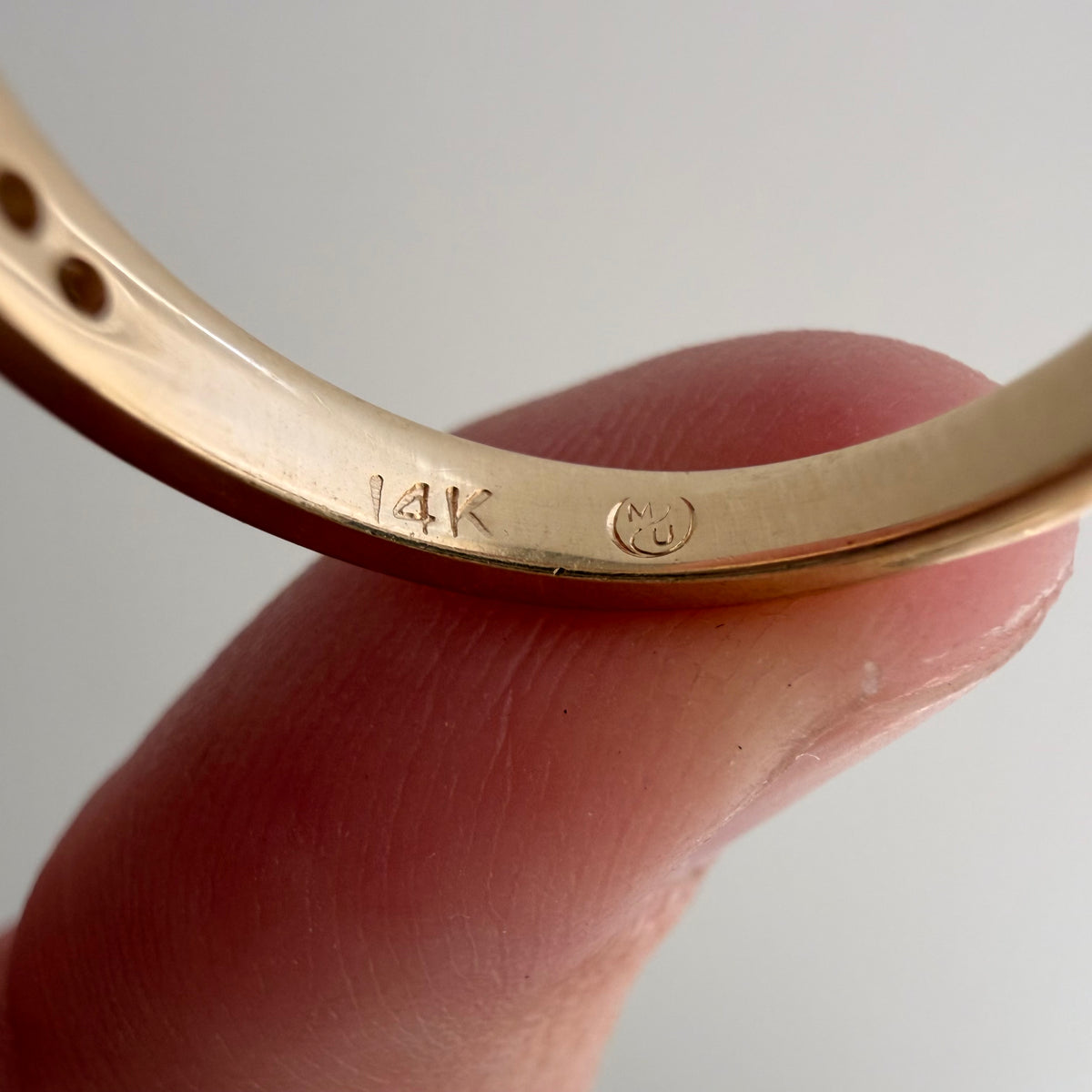 V I N T A G E // decadent sparkle / 14k yellow gold and 10 channel set diamond half eternity band / size 6.75