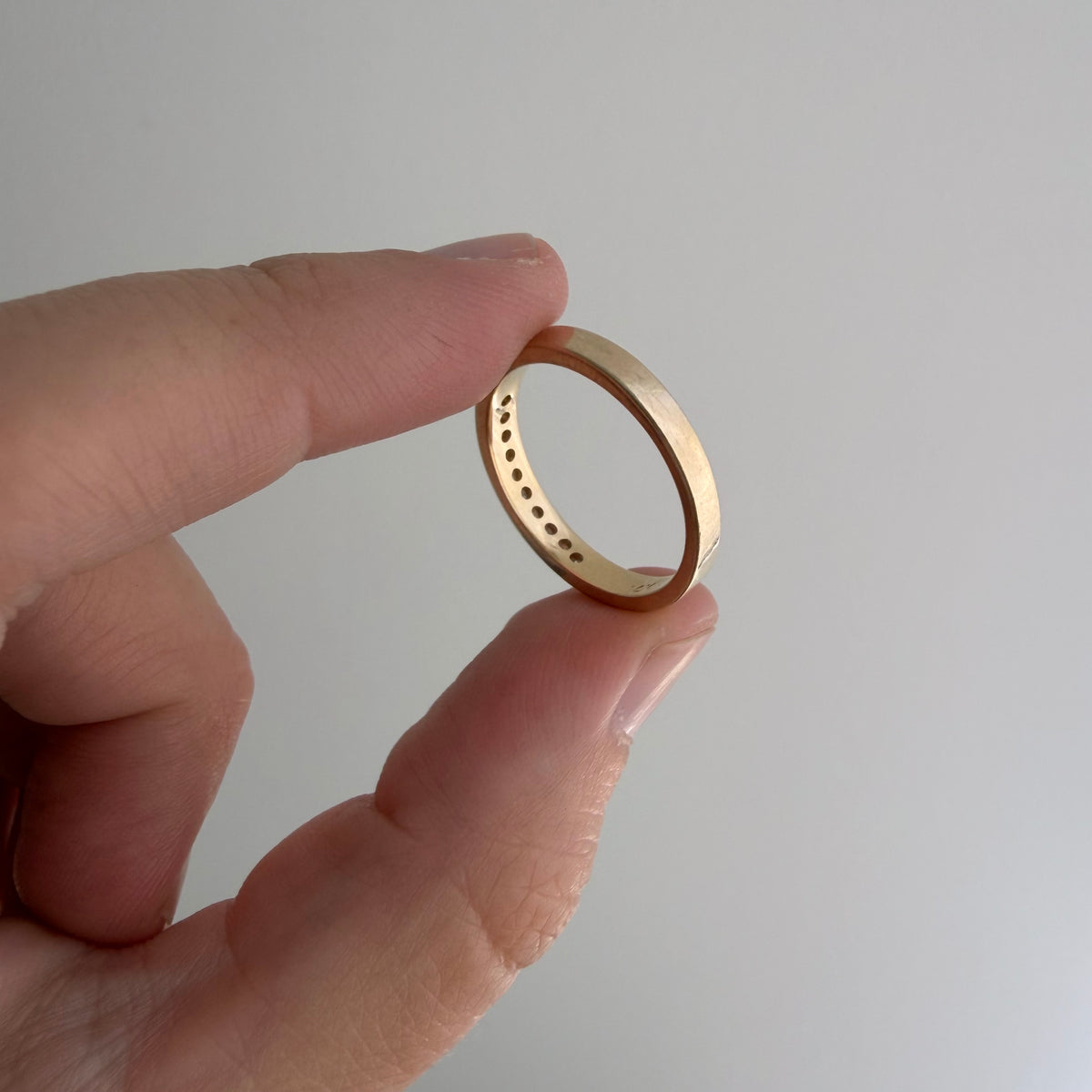 V I N T A G E // decadent sparkle / 14k yellow gold and 10 channel set diamond half eternity band / size 6.75