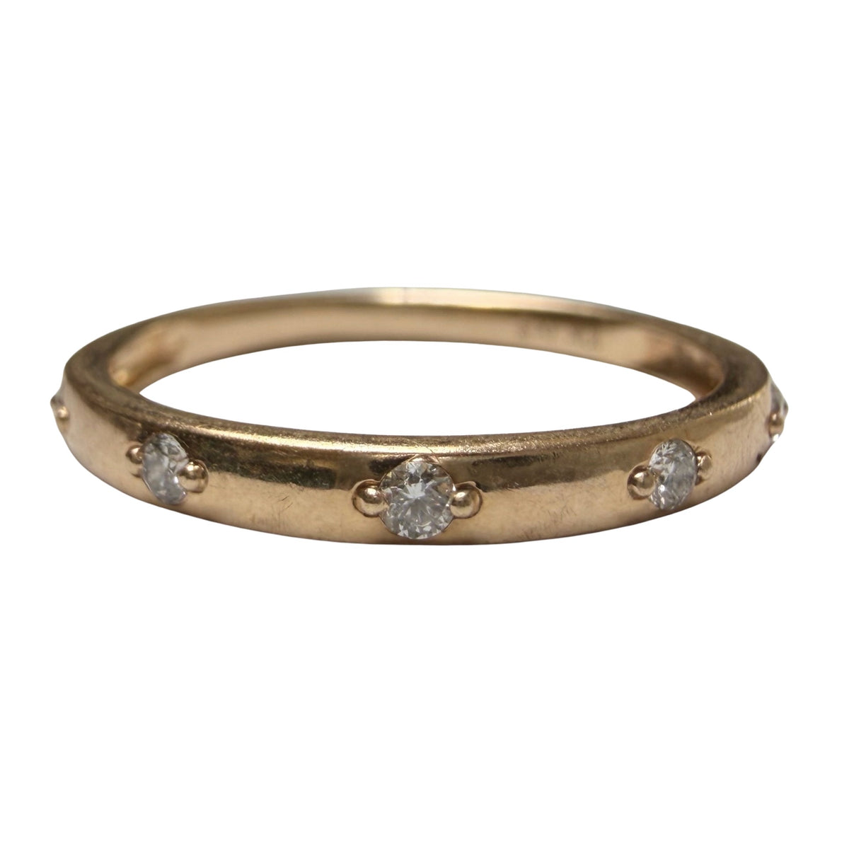 E S T A T E // five in a row / 10k and five diamond half eternity skinny stacking band / size 7