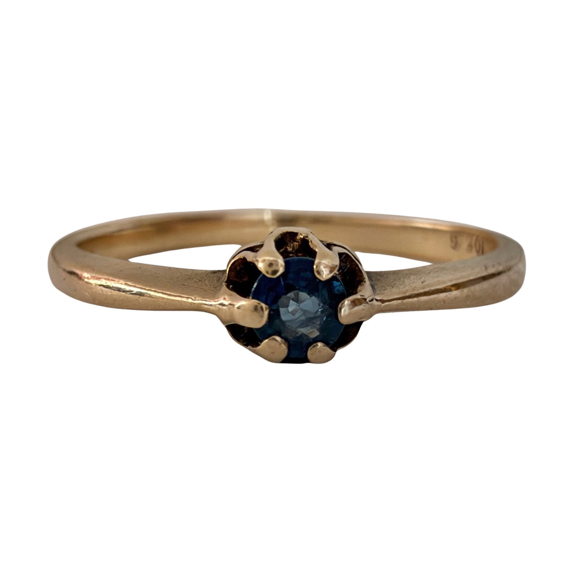 V I N T A G E // good luck buttercup / 10k and blue topaz solitaire ring / size 6.5